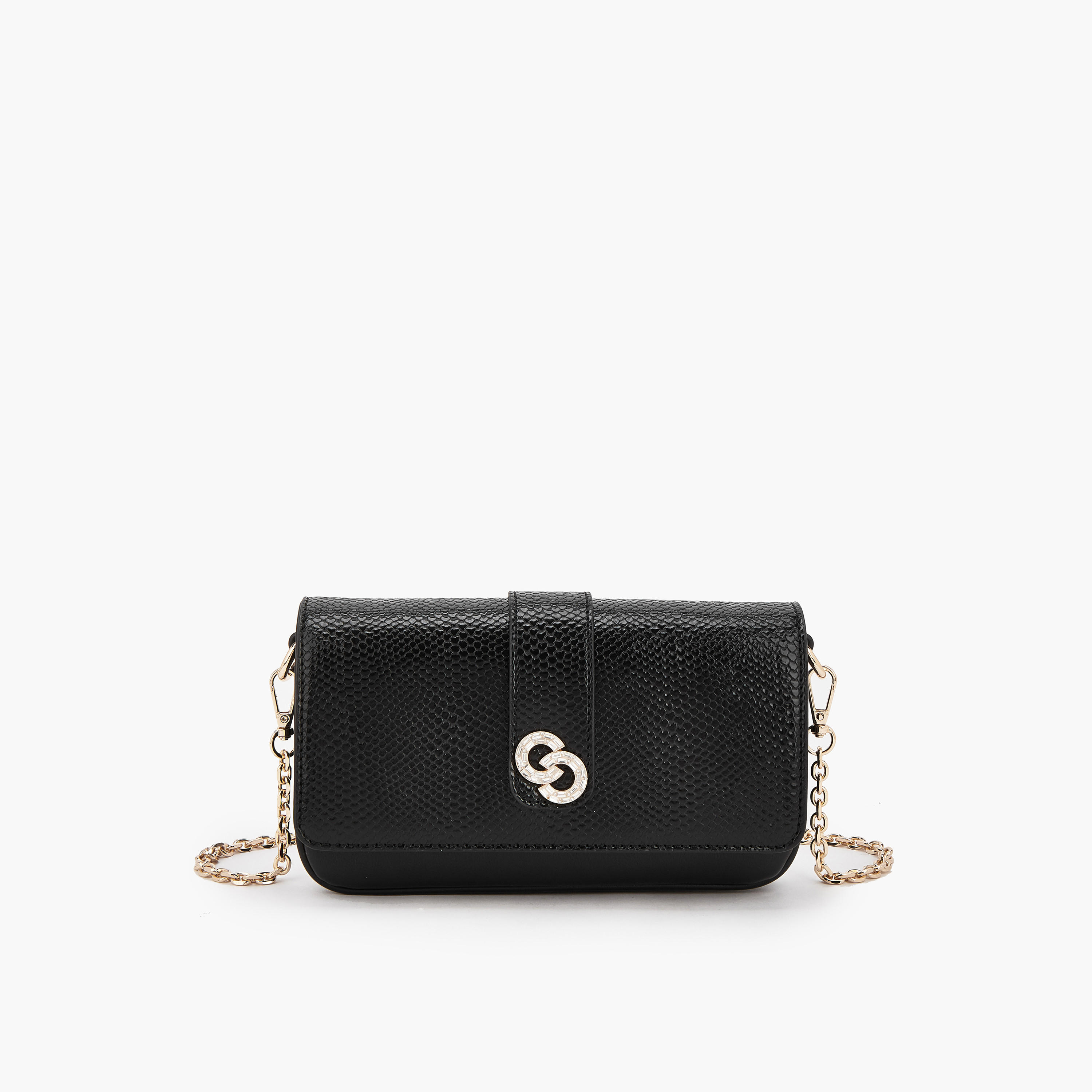 Celeste Textured Sling Bag with Detachable Chain Strap-women-bagsandwallets-handbags-image-1