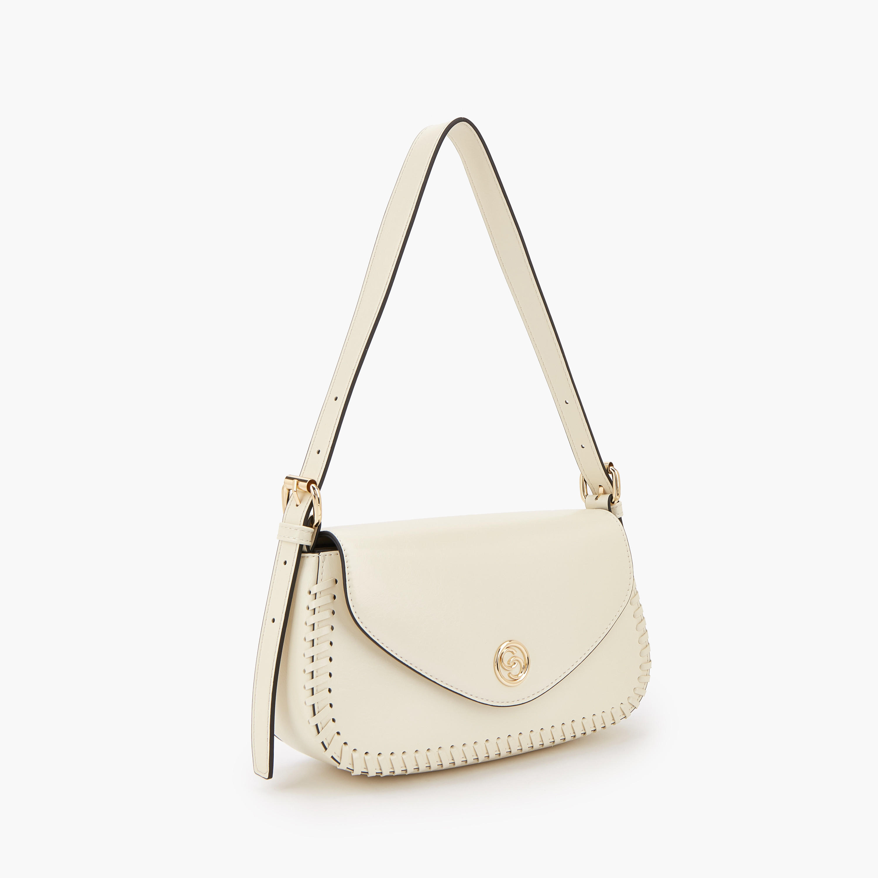 Celeste Stitch Detail Shoulder Bag with Button Closure-women-bagsandwallets-handbags-image-2