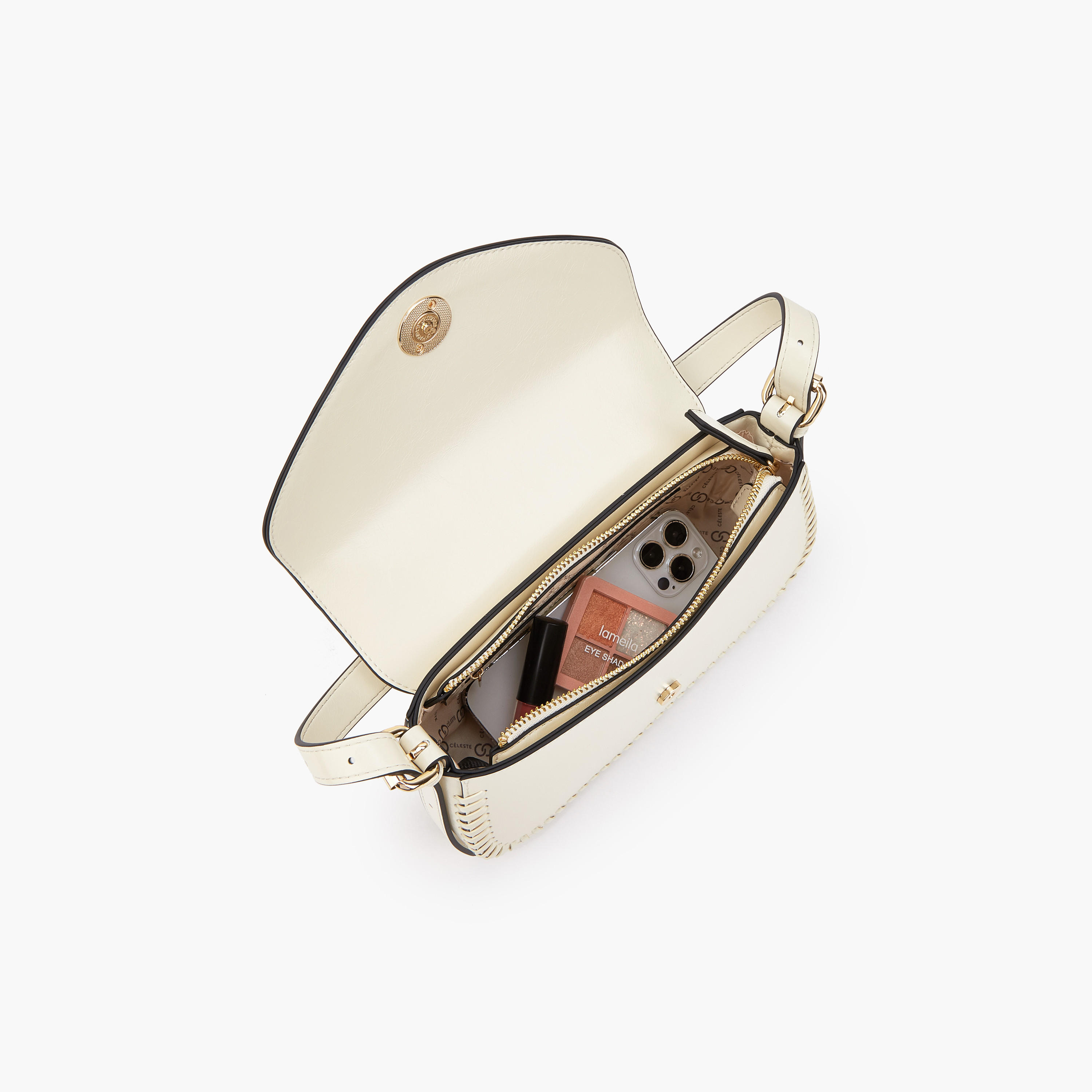 Celeste Stitch Detail Shoulder Bag with Button Closure-women-bagsandwallets-handbags-image-7