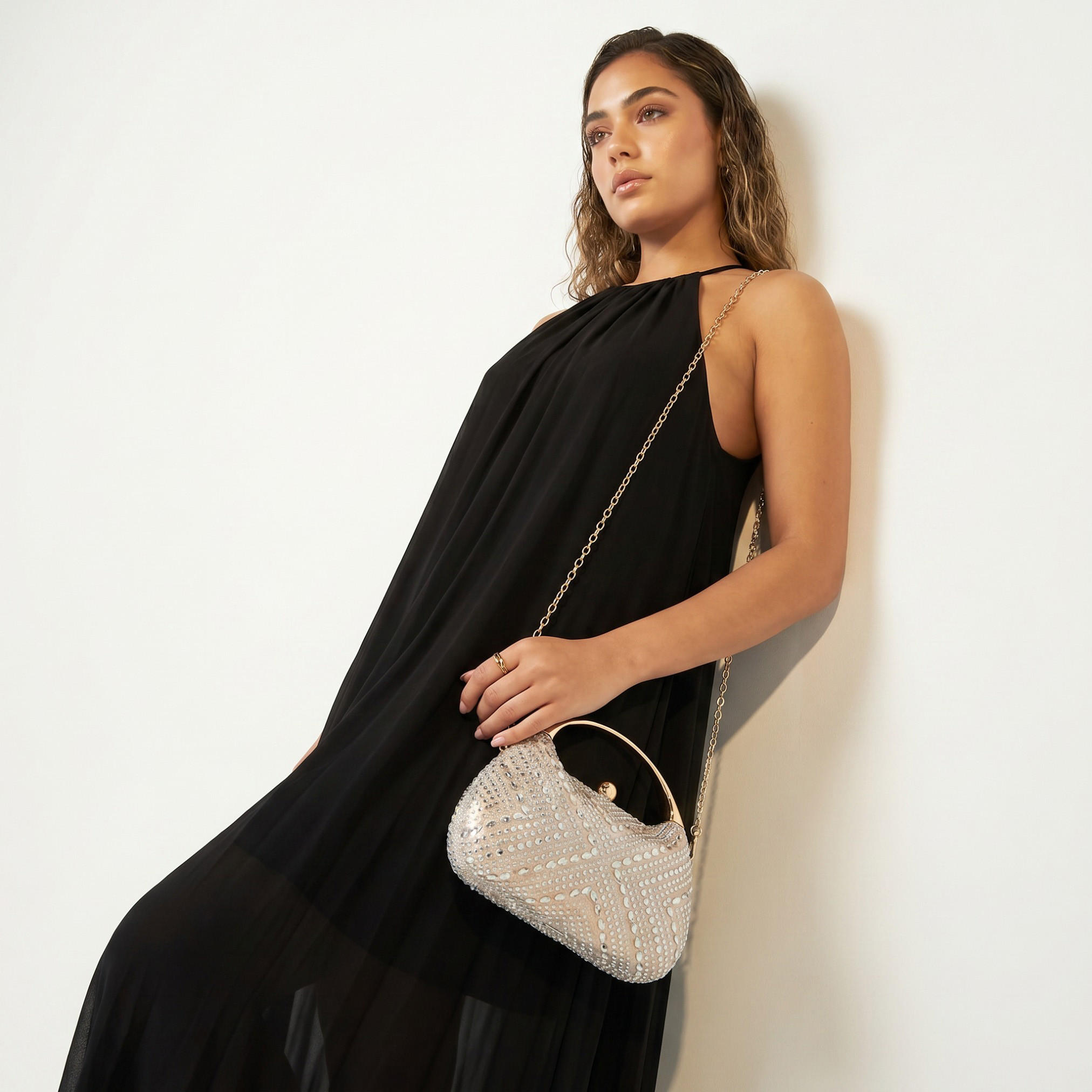 Sasha Diamante Embellished Clutch with Detachable Chain Strap-women-bagsandwallets-handbags-image-2