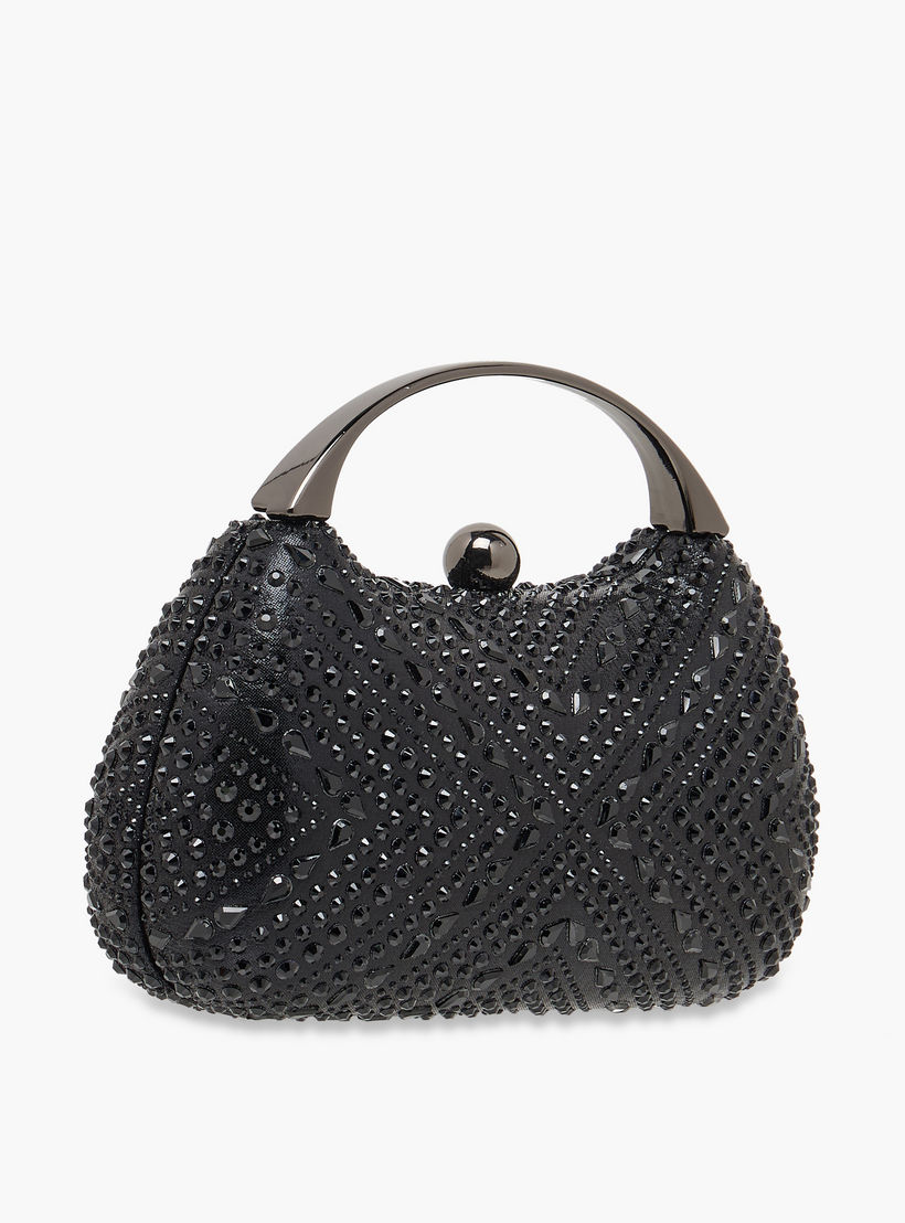 Sasha Diamante Embellished Clutch with Detachable Chain Strap-women-bagsandwallets-handbags-image-4