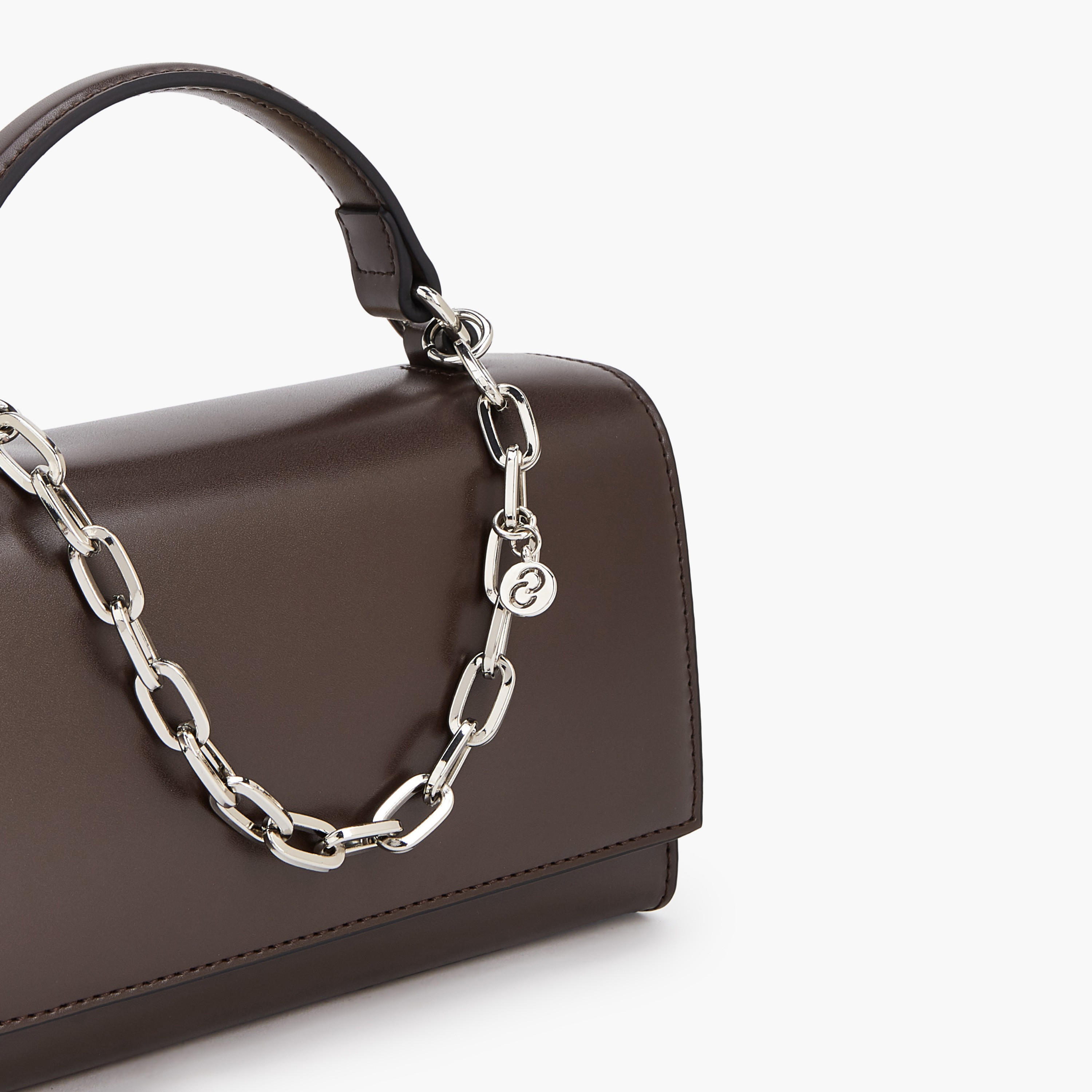 Celeste Solid Satchel Bag with Chain Detail-women-bagsandwallets-handbags-image-4
