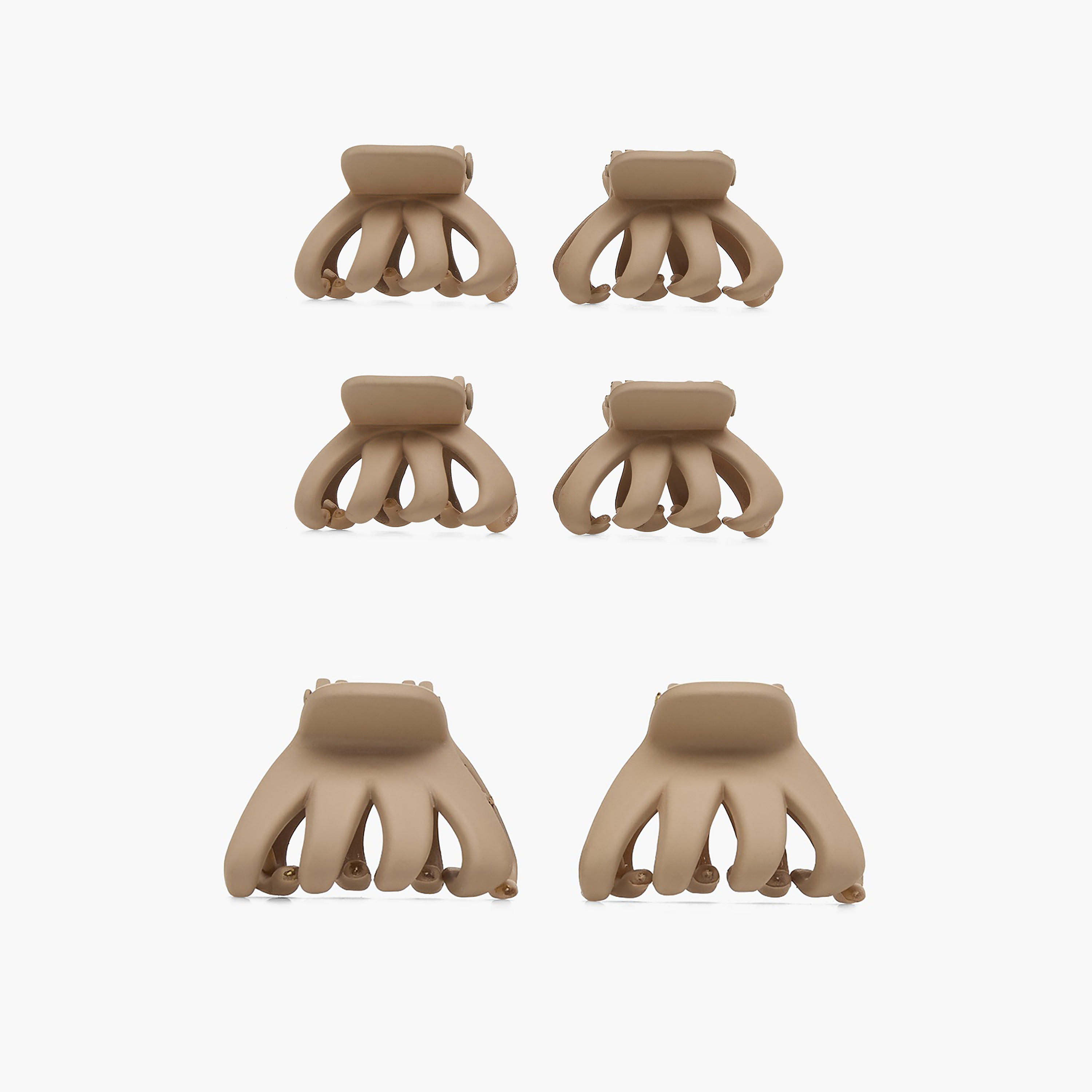 Pack of 6 Curved Hair Clamps with Matte Finish-women-hairaccessories-clamps-image-6
