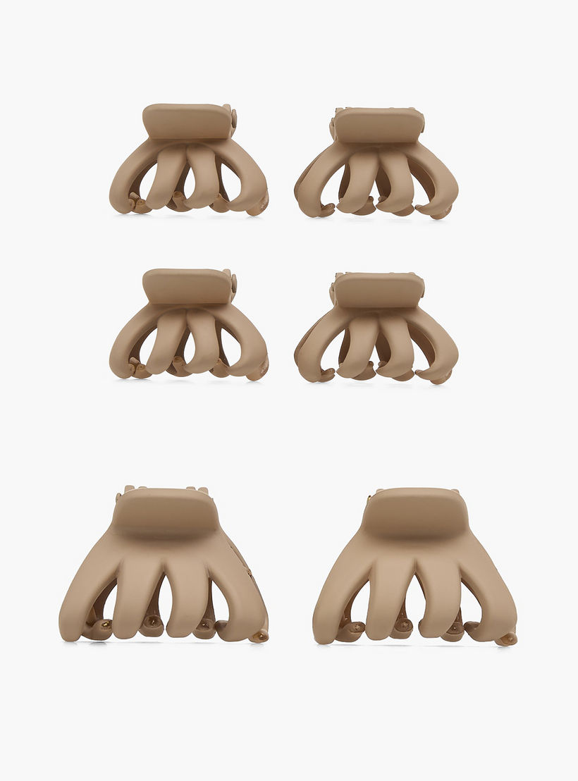 Pack of 6 Curved Hair Clamps with Matte Finish-women-hairaccessories-clamps-image-6