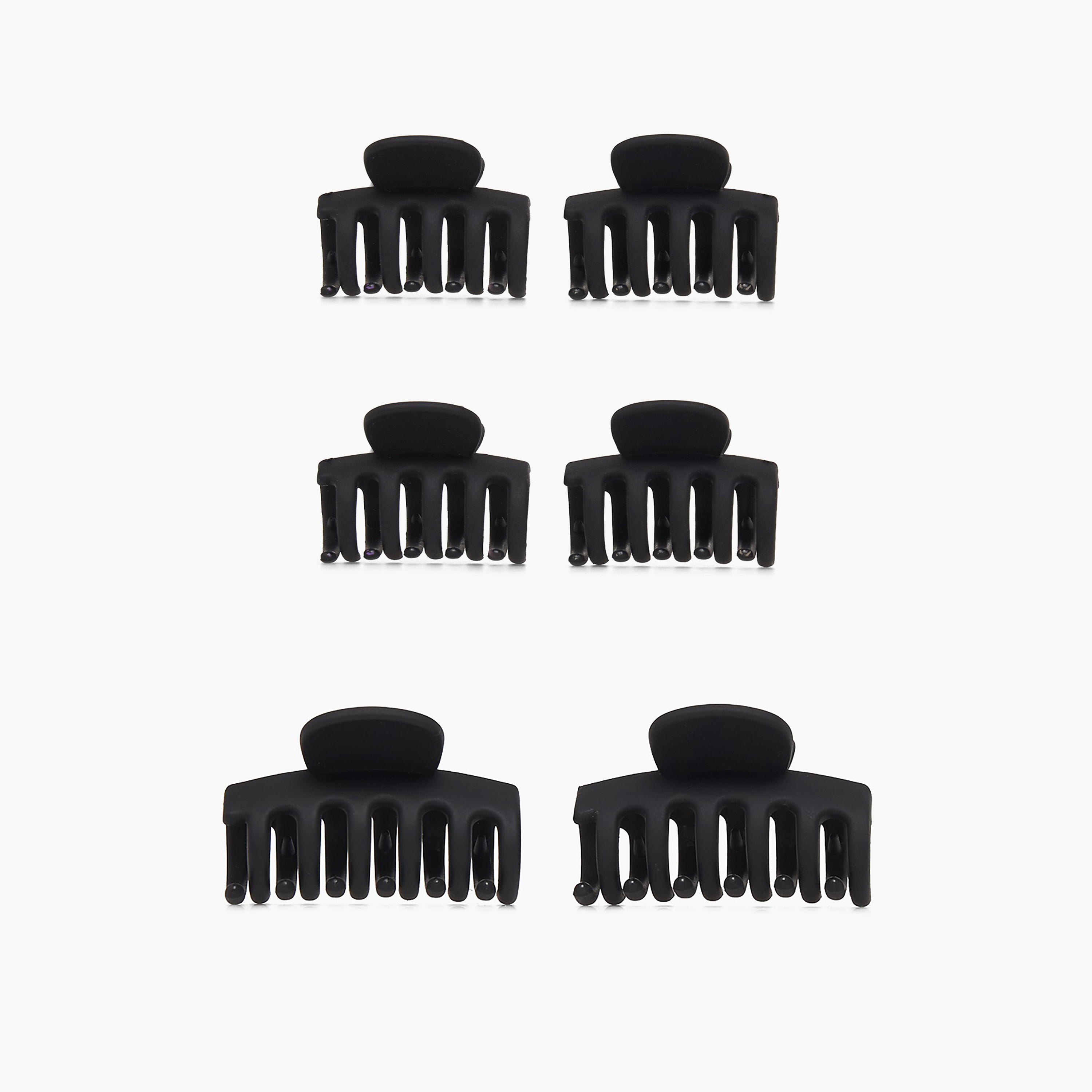 Pack of 6 Rectangular Hair Clamps with Matte Finish-women-hairaccessories-clamps-image-1