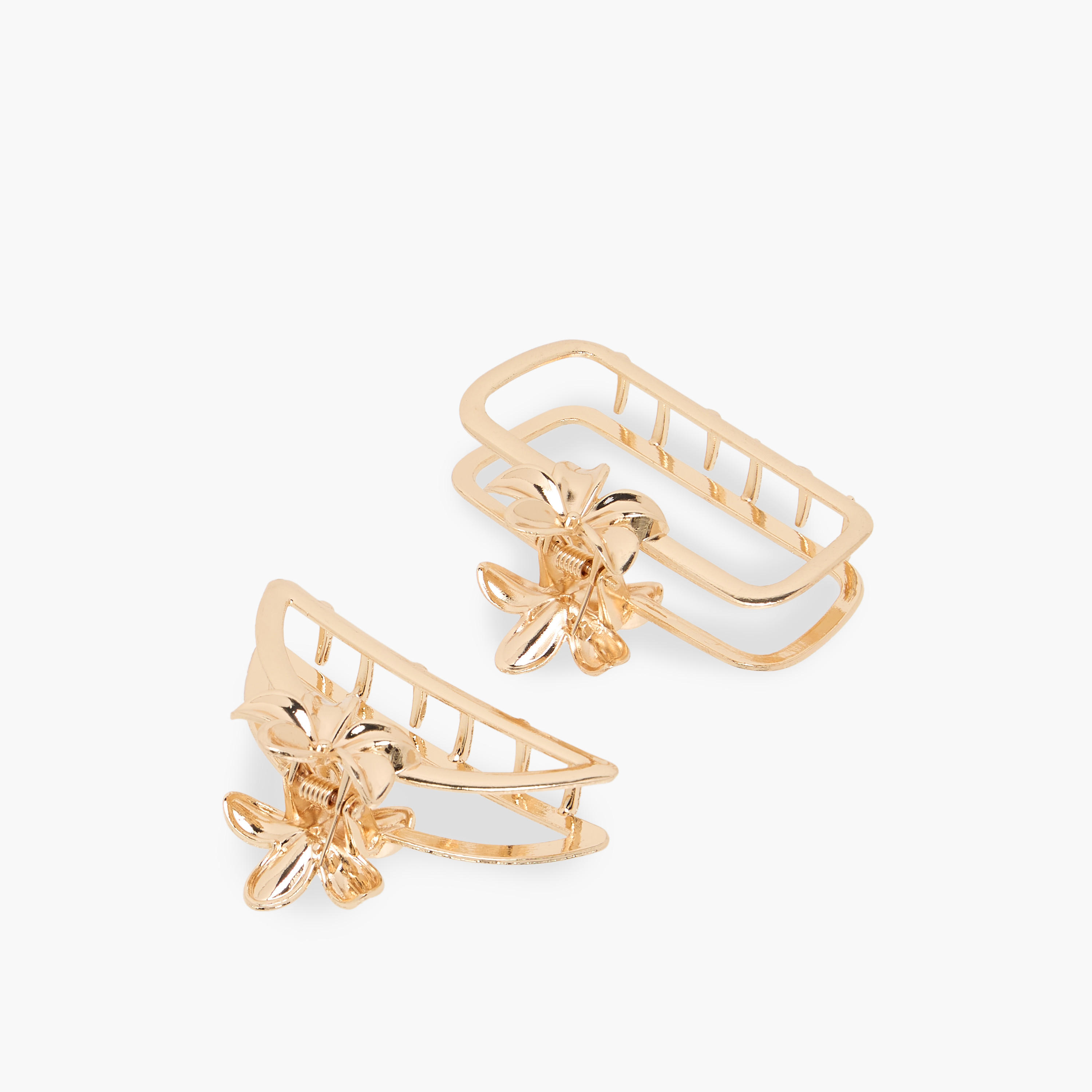 Pack of 2 Curved Hair Clamp with Floral Accent-women-hairaccessories-clamps-image-1