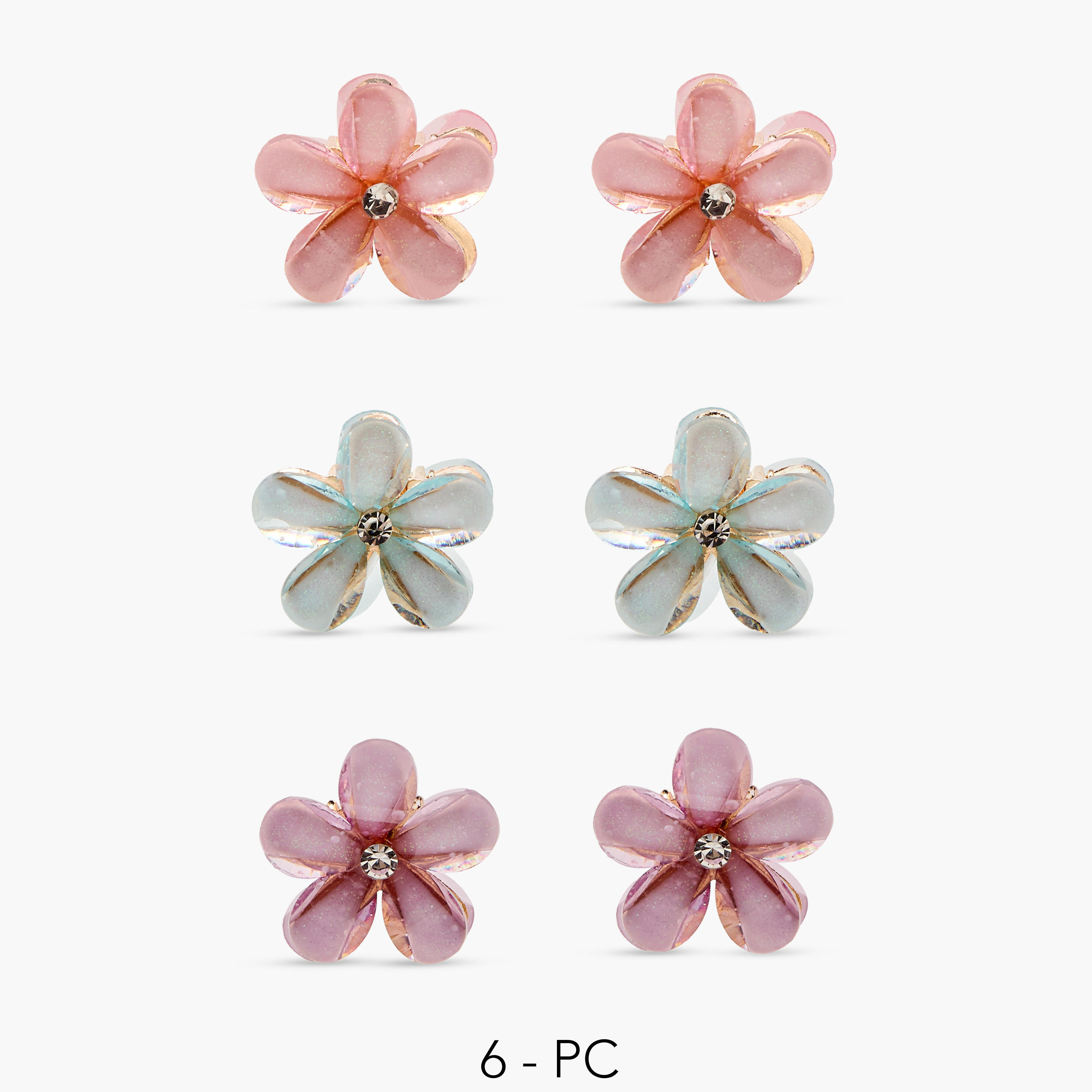Pack of 6 Floral Hair Clamp-women-hairaccessories-clamps-image-1