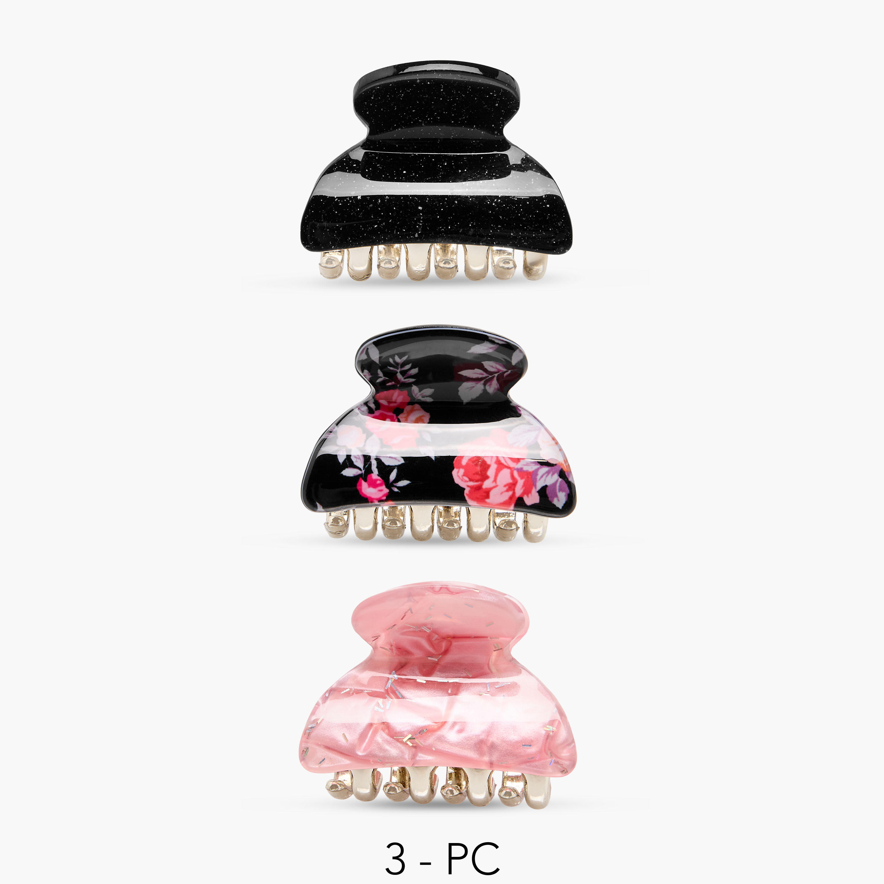 Pack of 3 Curved Hair Clamp-women-hairaccessories-clamps-image-1