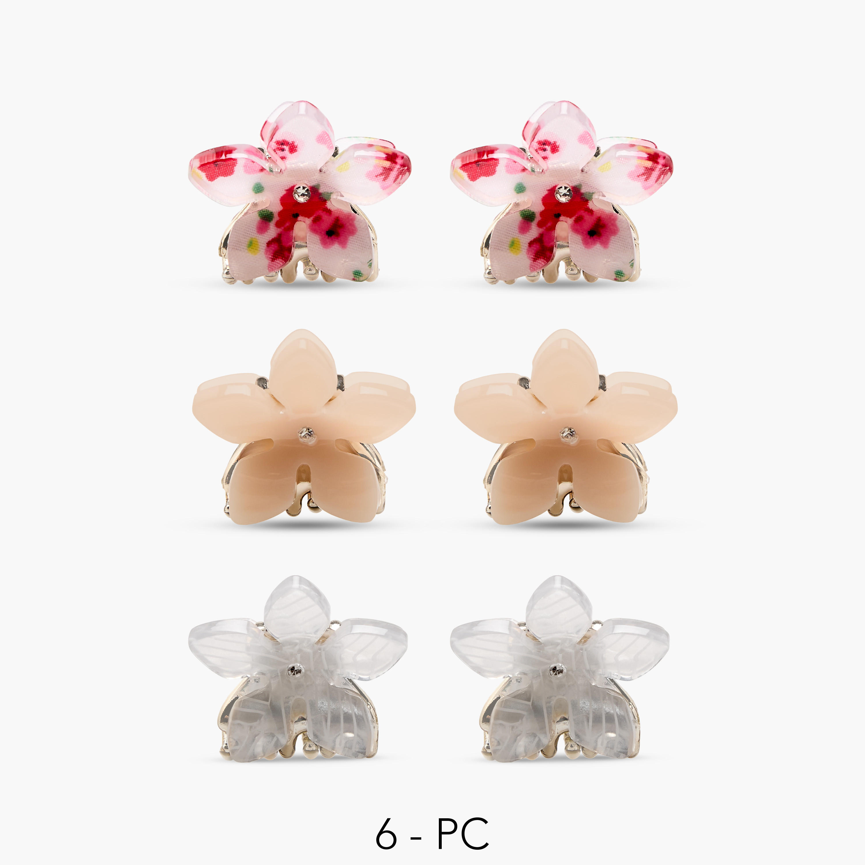 Pack of 6 Floral Hair Clamp-women-hairaccessories-clamps-image-1