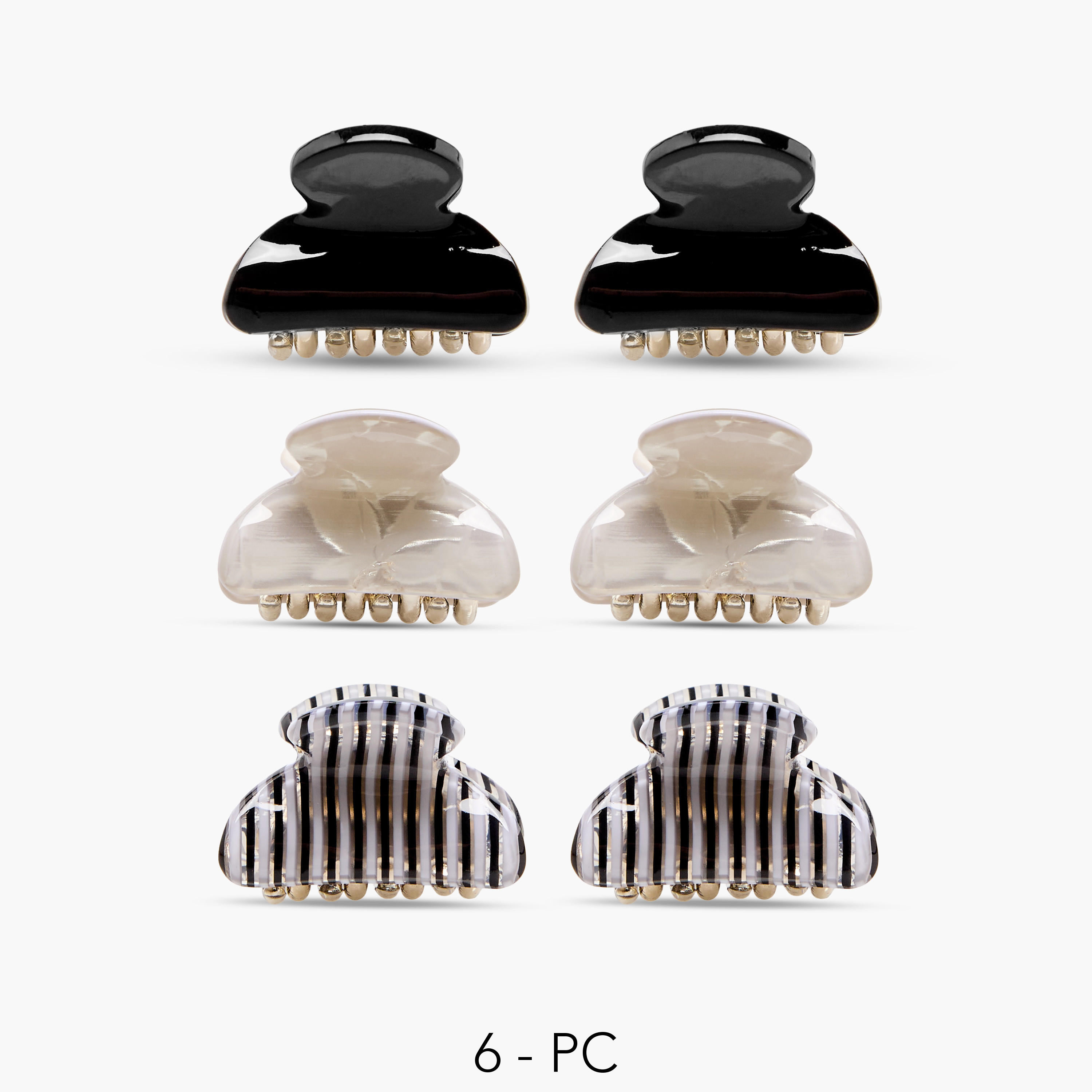 Pack of 6 Curved Hair Clamp-women-hairaccessories-clamps-image-1