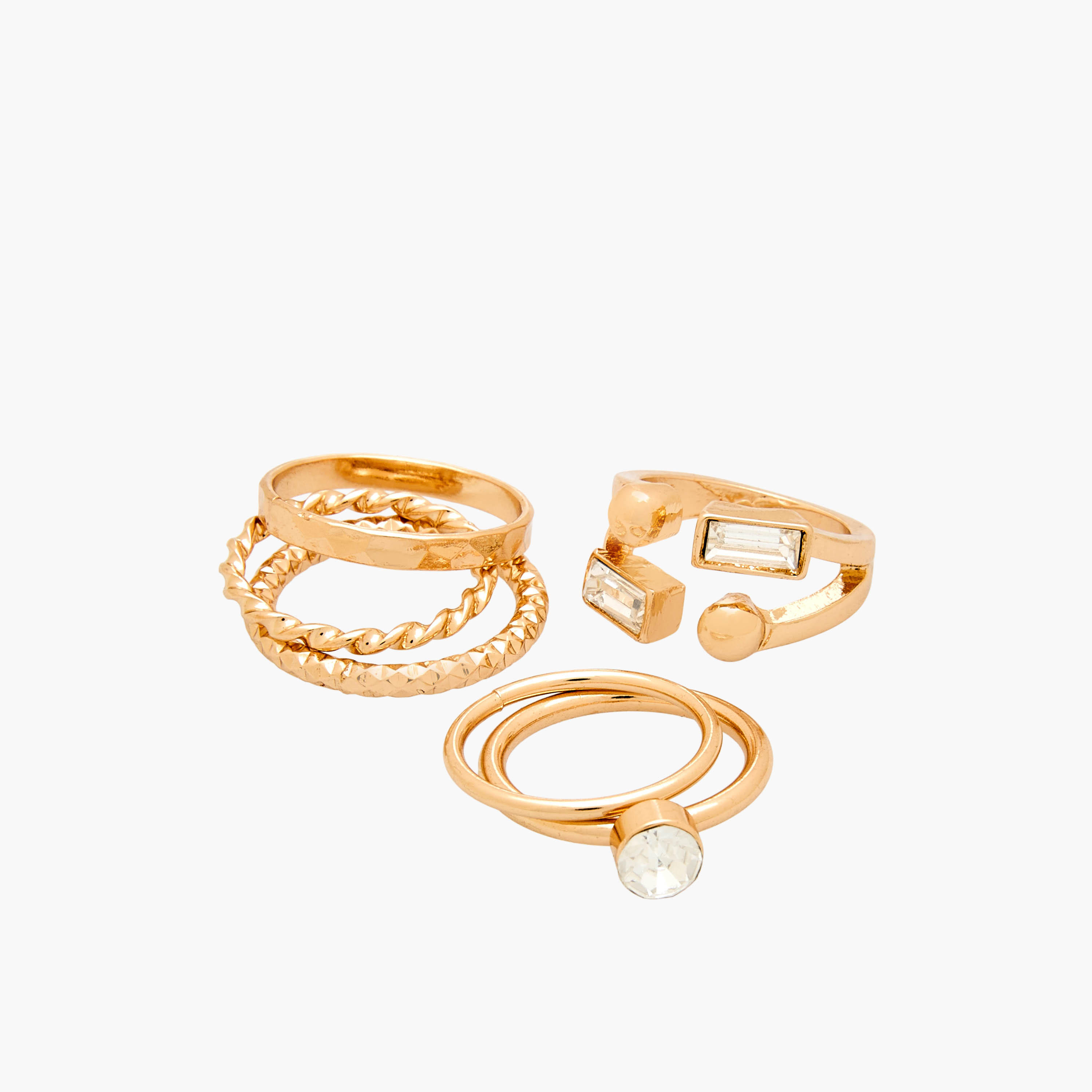 Set of 7 - Assorted Gold Tone Ring-women-watchesandjewellery-jewellery-rings-image-2