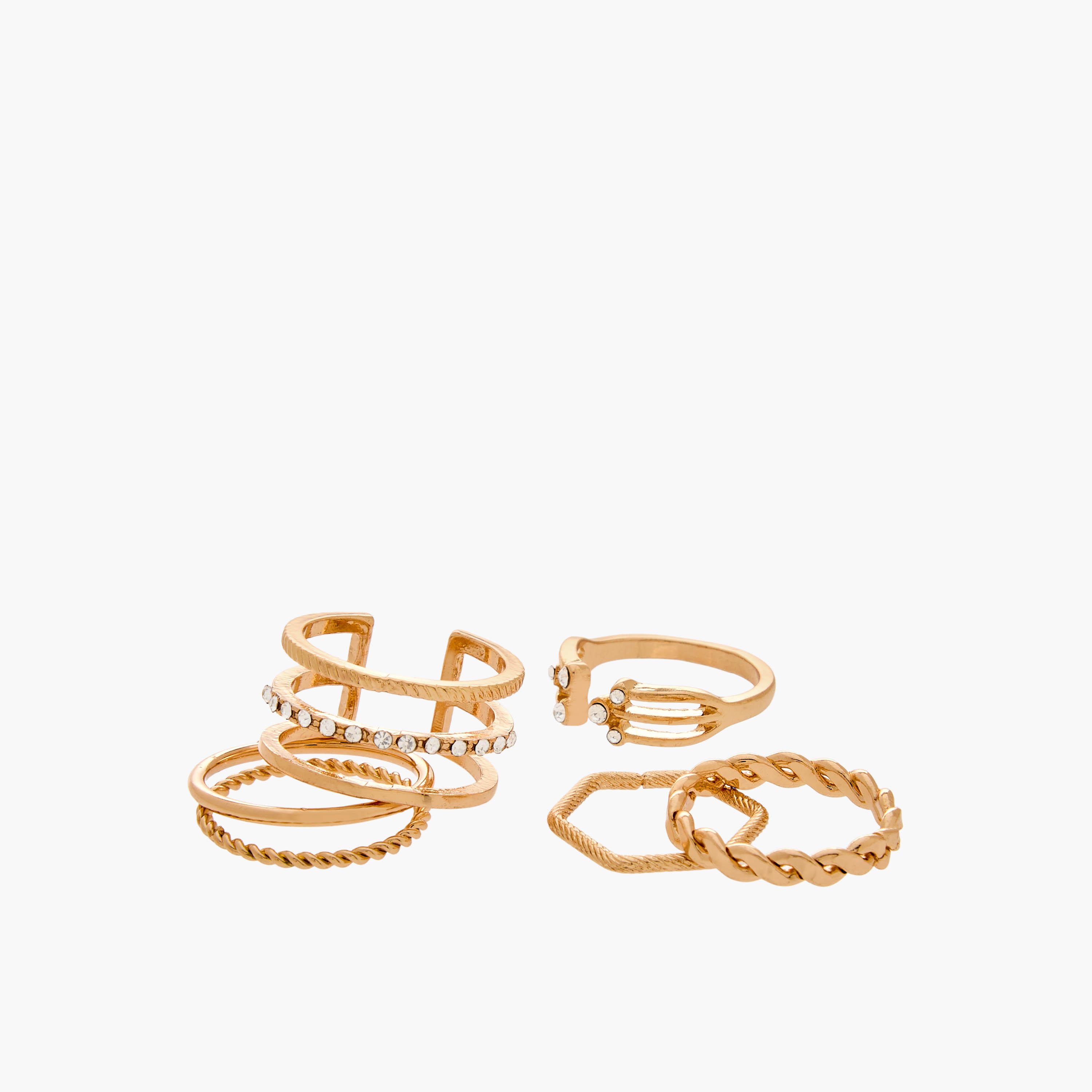 طقم خواتم ذهبية 6 قطع متنوعة-women-watchesandjewellery-jewellery-rings-image-8