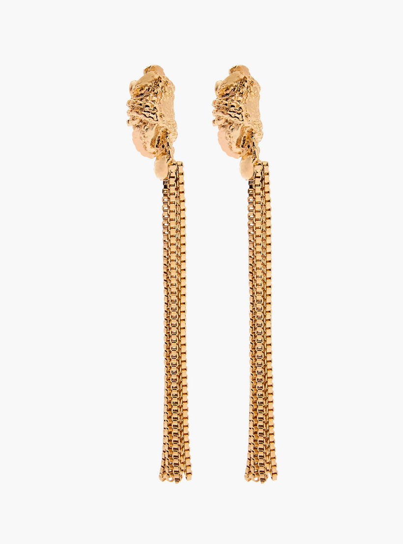 Gold Tone Dangler Earrings with Pushback Closure-women-watchesandjewellery-jewellery-earrings-image-2