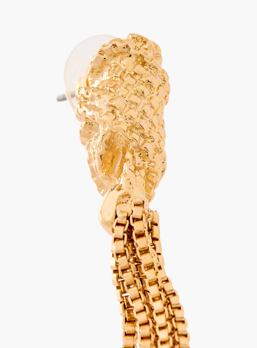 Gold Tone Dangler Earrings with Pushback Closure-women-watchesandjewellery-jewellery-earrings-image-3