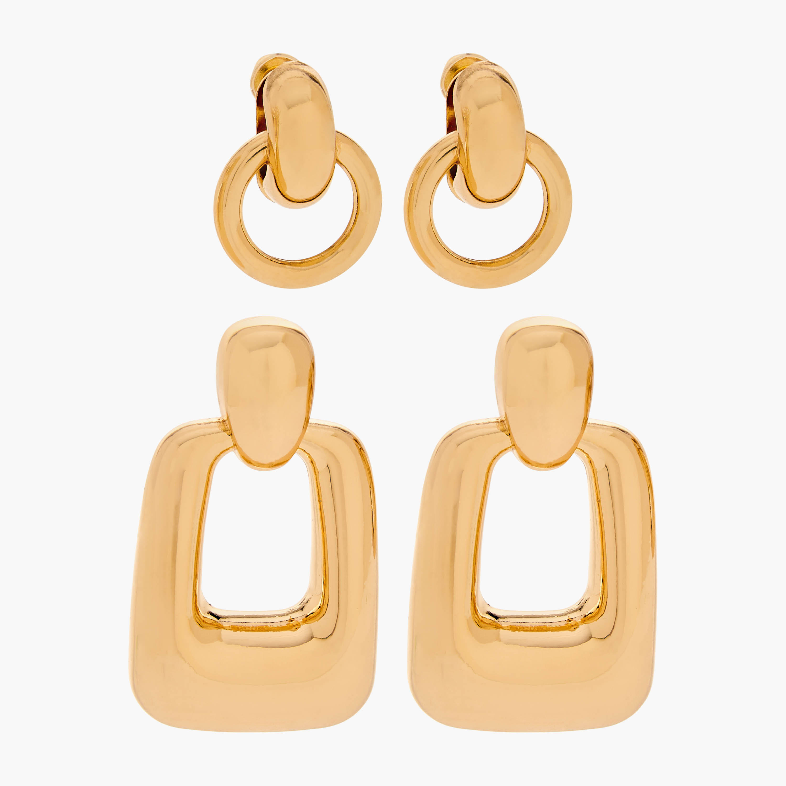 Pack of 2 Gold Tone Earrings with Pushback Closure-women-watchesandjewellery-jewellery-earrings-image-1