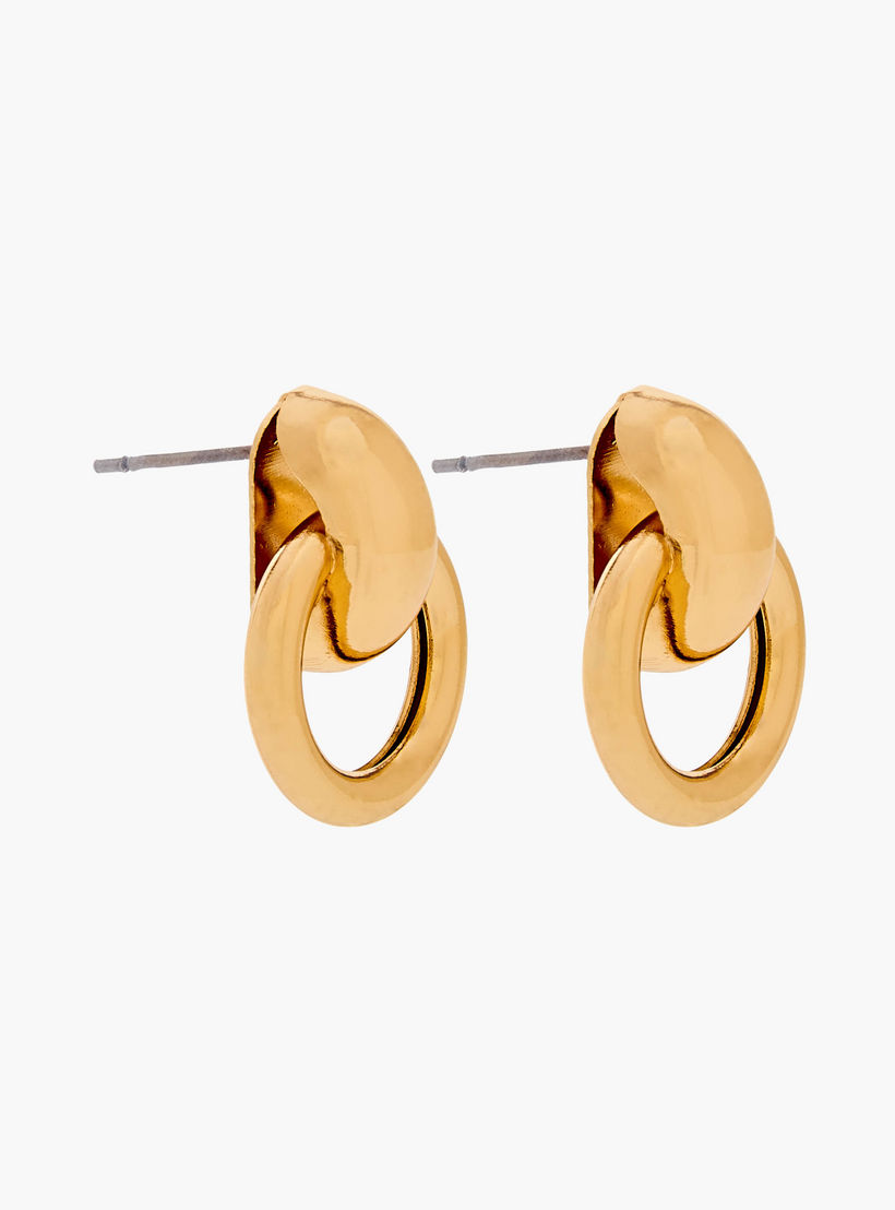 Pack of 2 Gold Tone Earrings with Pushback Closure-women-watchesandjewellery-jewellery-earrings-image-2