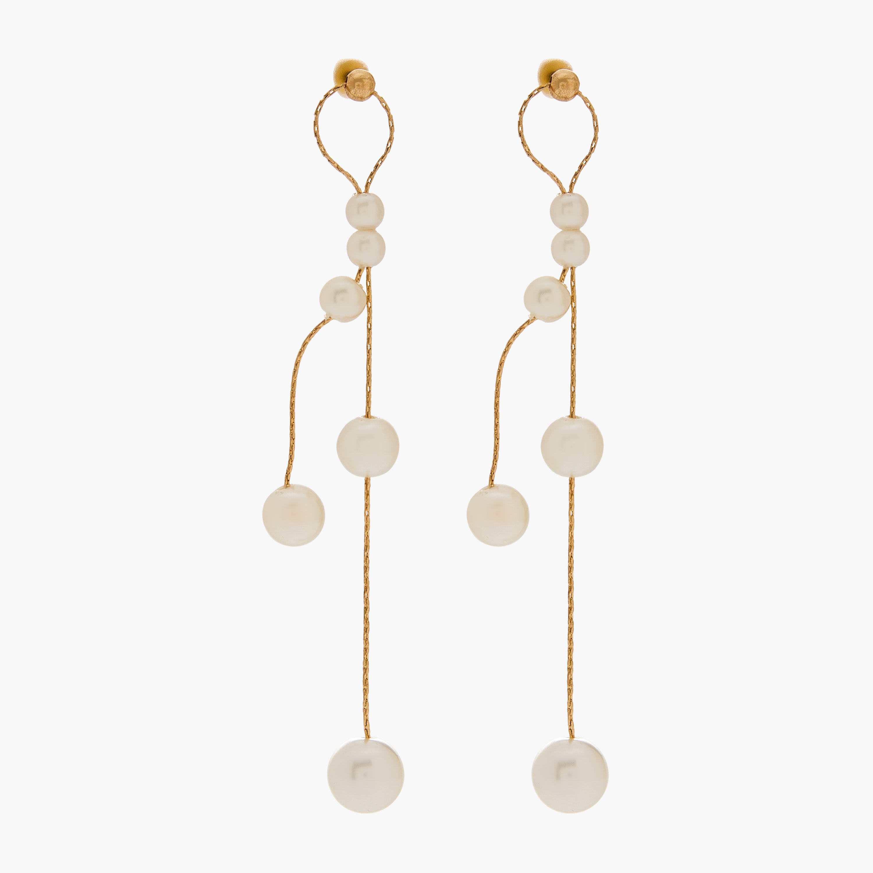 حلق متدلي لؤلؤ بلون ذهبي ومشبك إغلاق-women-watchesandjewellery-jewellery-earrings-image-1