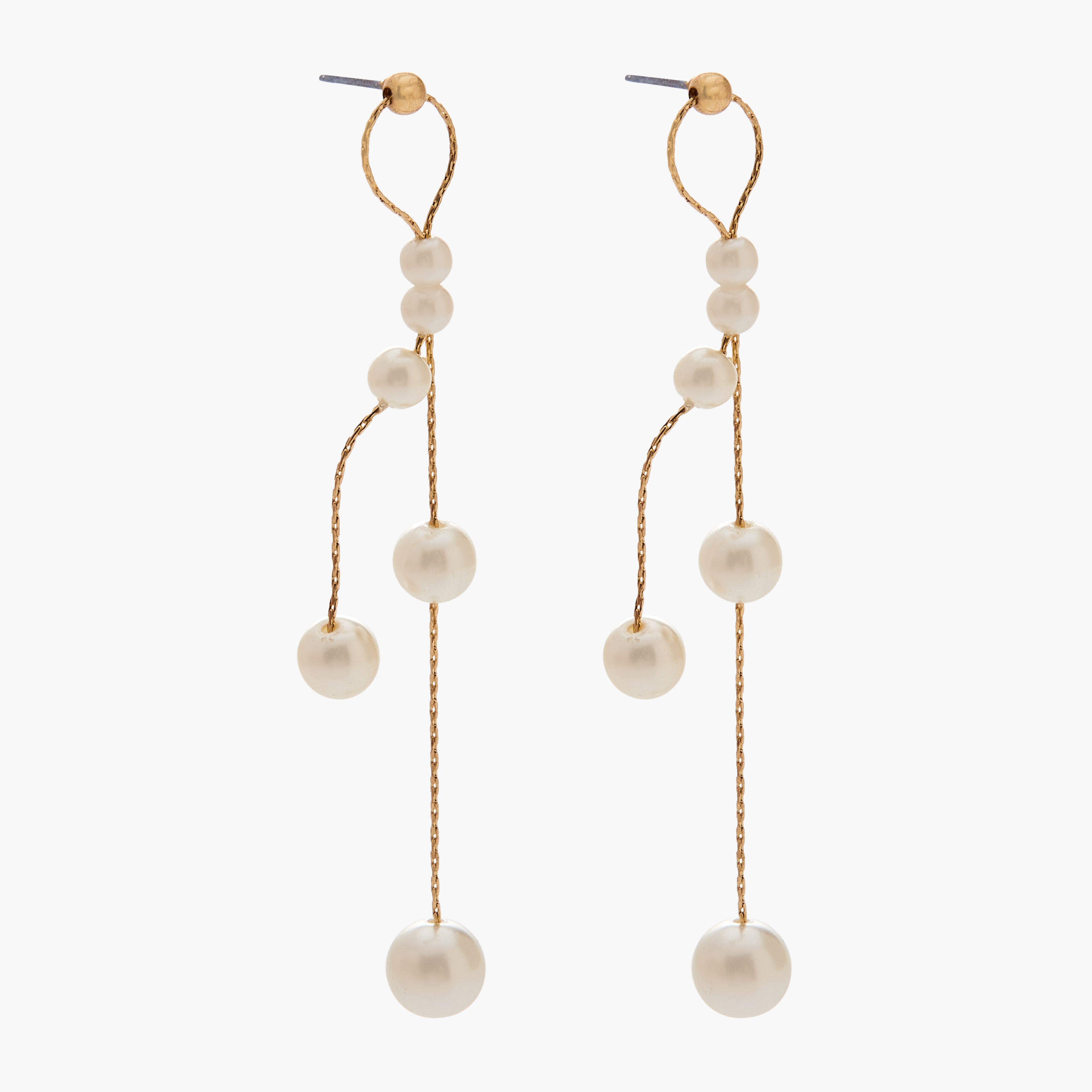 حلق متدلي لؤلؤ بلون ذهبي ومشبك إغلاق-women-watchesandjewellery-jewellery-earrings-image-2