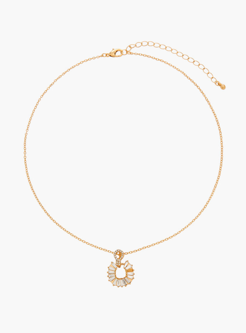 عقد وحلق معدن بتزيينات - طقم من قطعتين-women-watchesandjewellery-jewellery-jewellerysets-image-2