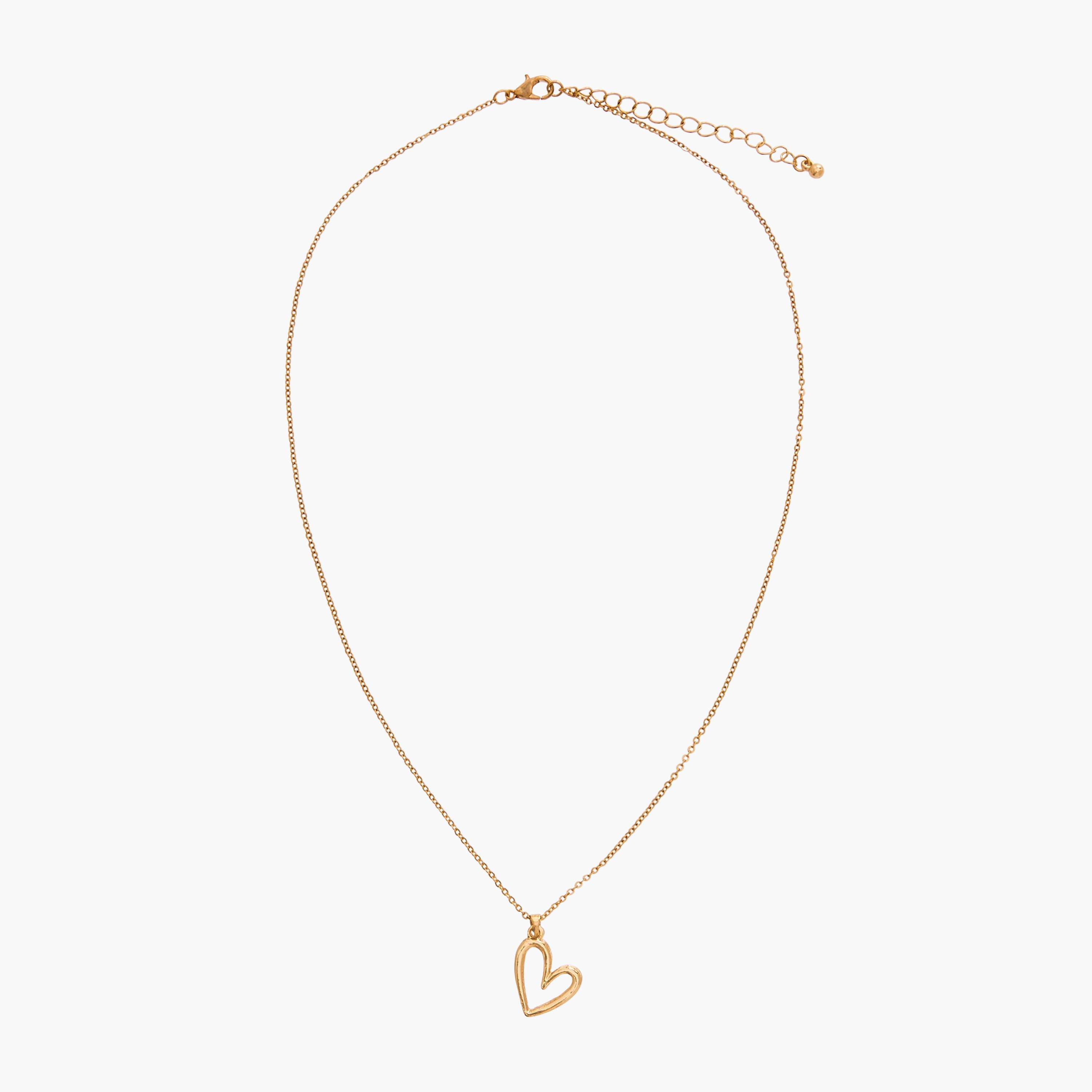 Gold Tone Necklace with Heart Pendant-women-watchesandjewellery-jewellery-necklacesandpendants-image-1