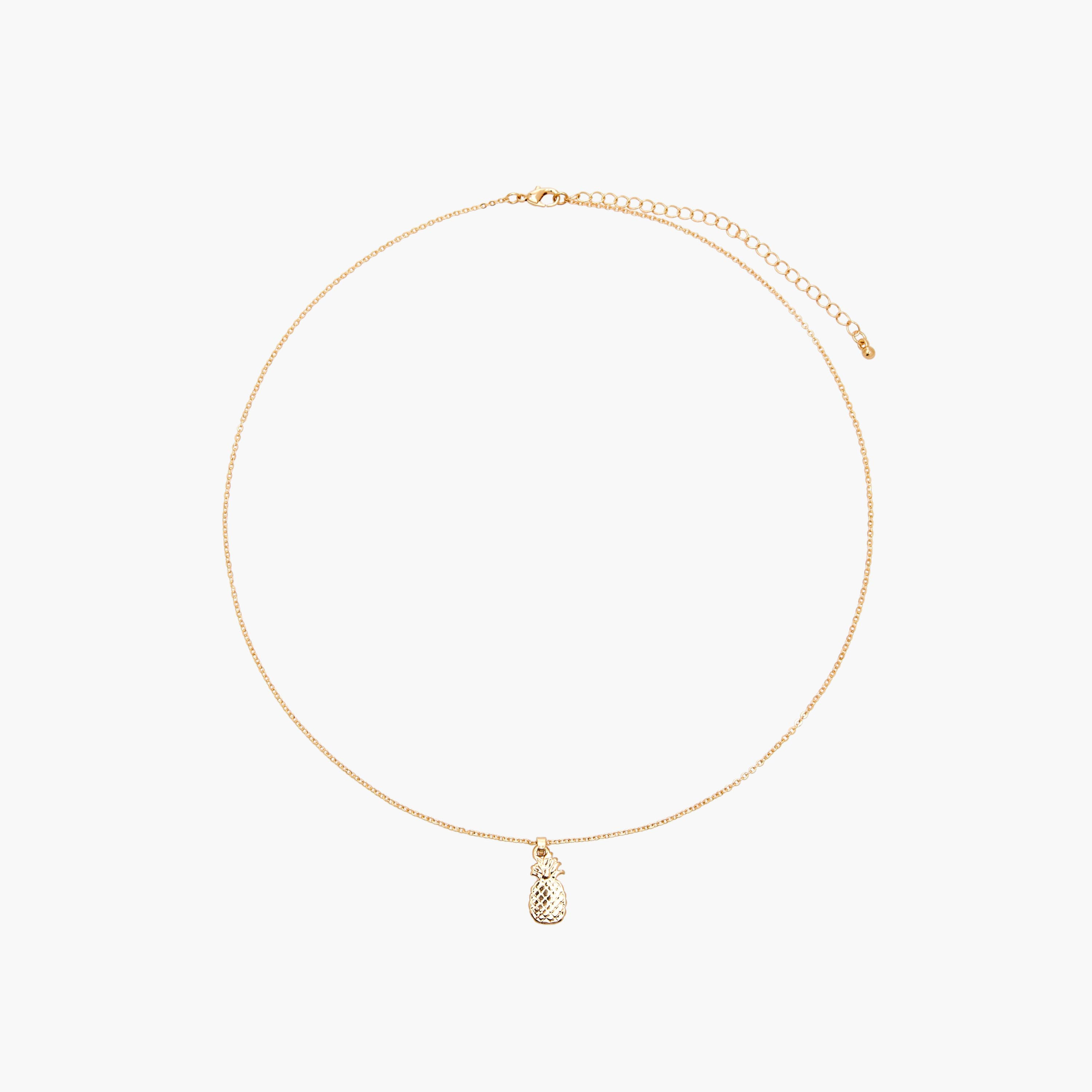 Gold Tone Necklace with Pineapple Pendant-women-watchesandjewellery-jewellery-necklacesandpendants-image-1