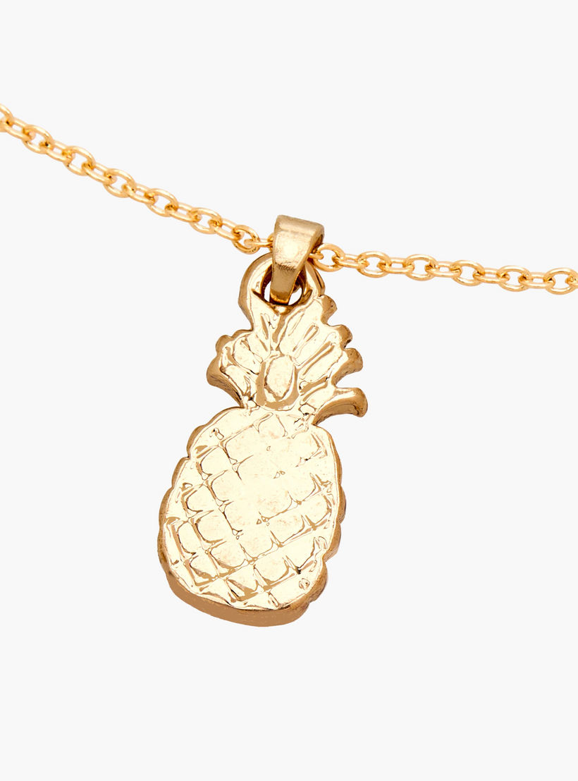 Gold Tone Necklace with Pineapple Pendant-women-watchesandjewellery-jewellery-necklacesandpendants-image-2