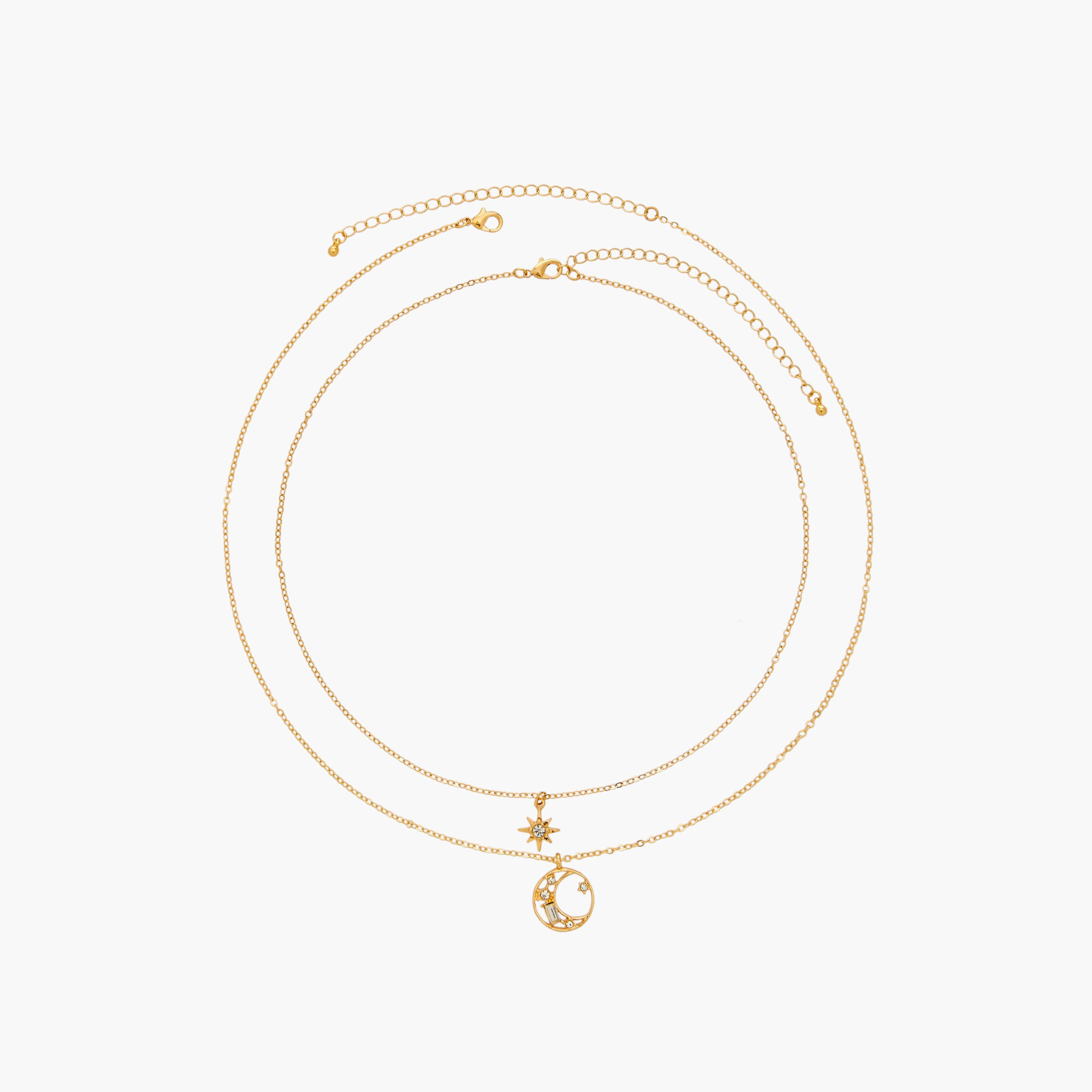 Set of 2 - Gold Tone Necklace with Pendant-women-watchesandjewellery-jewellery-necklacesandpendants-image-1