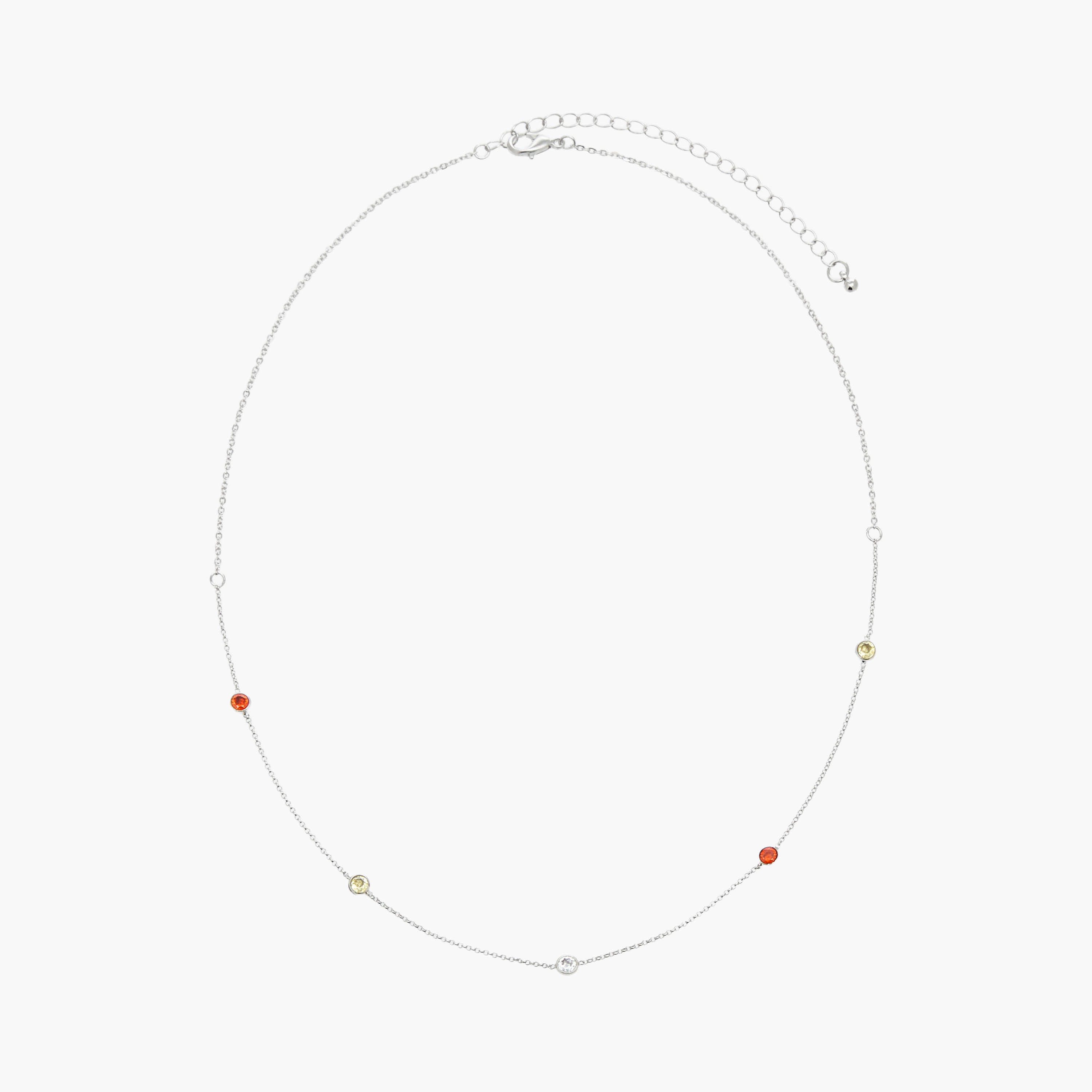 Silver Tone Necklace with Stone Embellishment-women-watchesandjewellery-jewellery-necklacesandpendants-image-1