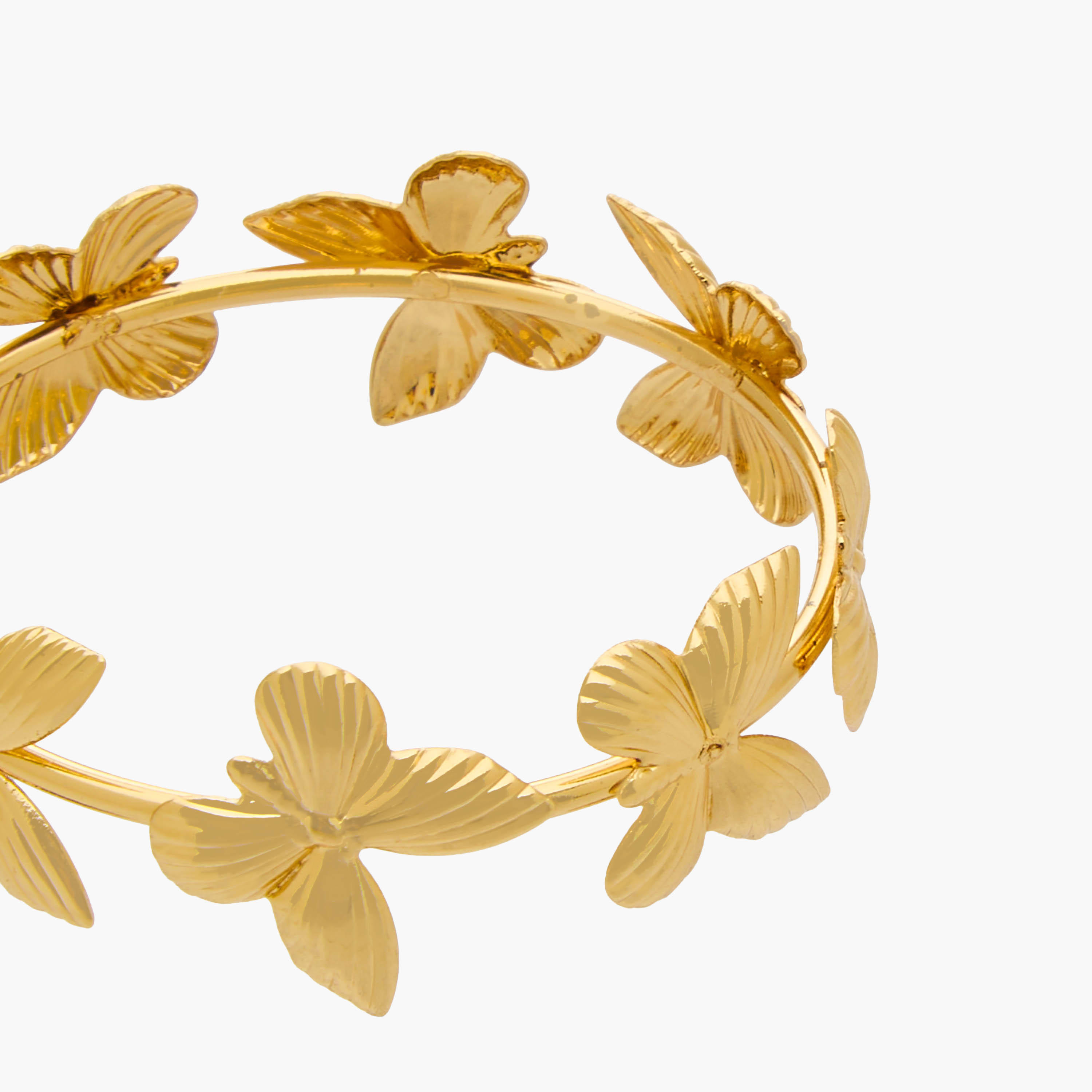 Gold Tone Butterfly Accent Hoop Earrings with Pushback Closure-women-watchesandjewellery-jewellery-earrings-image-3