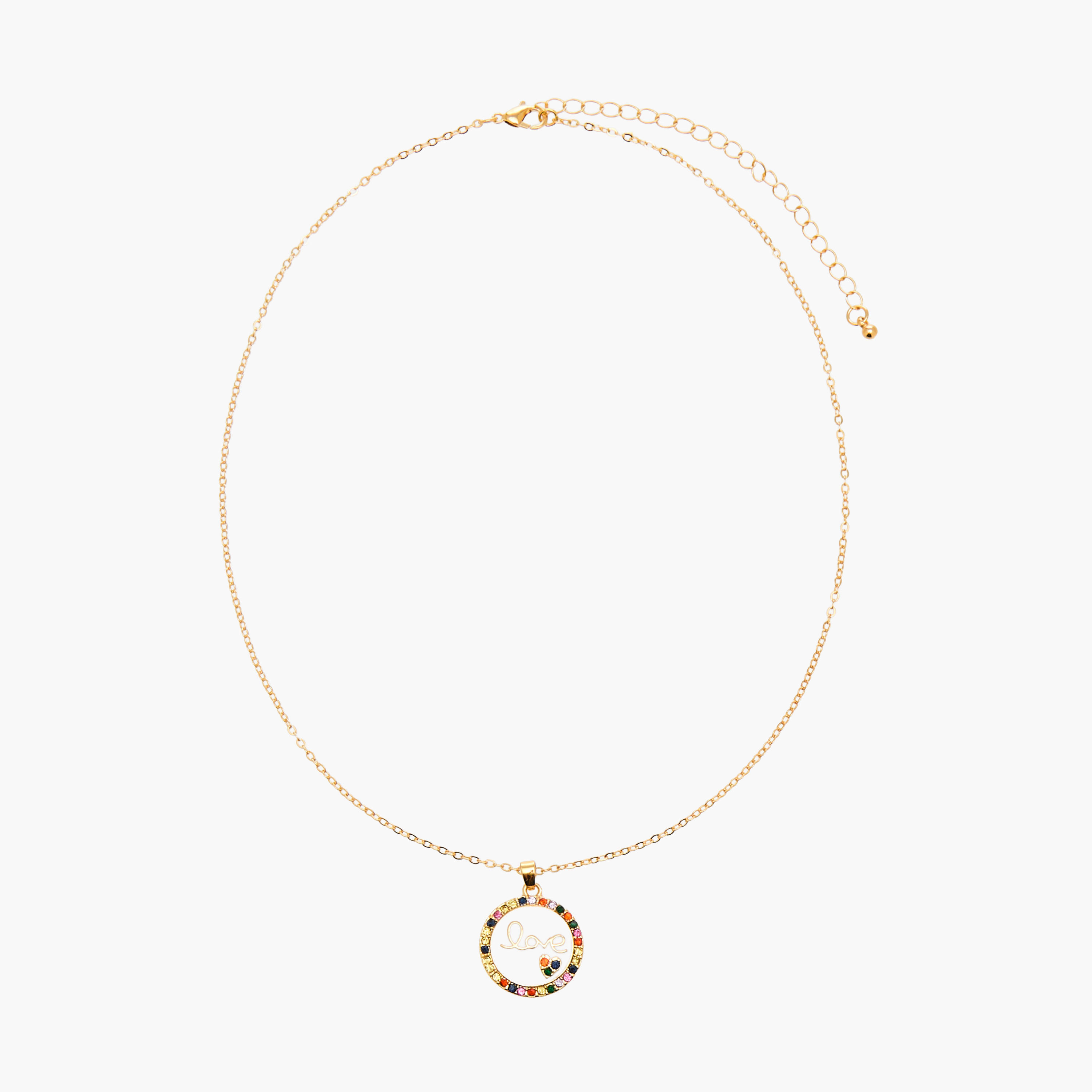 Gold Tone Stone Embellished Pendant Necklace with Lobster Clasp Closure-women-watchesandjewellery-jewellery-necklacesandpendants-image-1