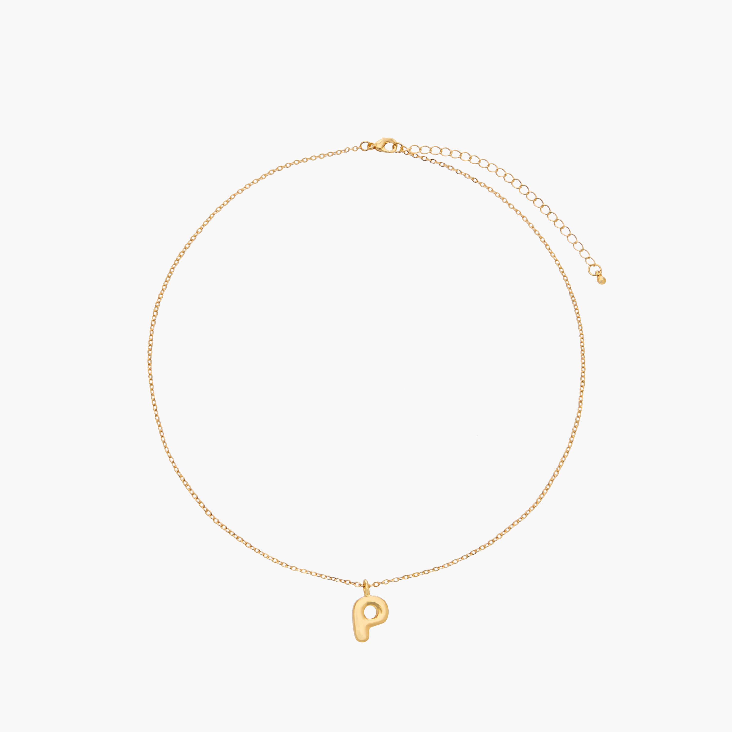 Gold Tone Necklace with Initial P Pendant-women-watchesandjewellery-jewellery-necklacesandpendants-image-1