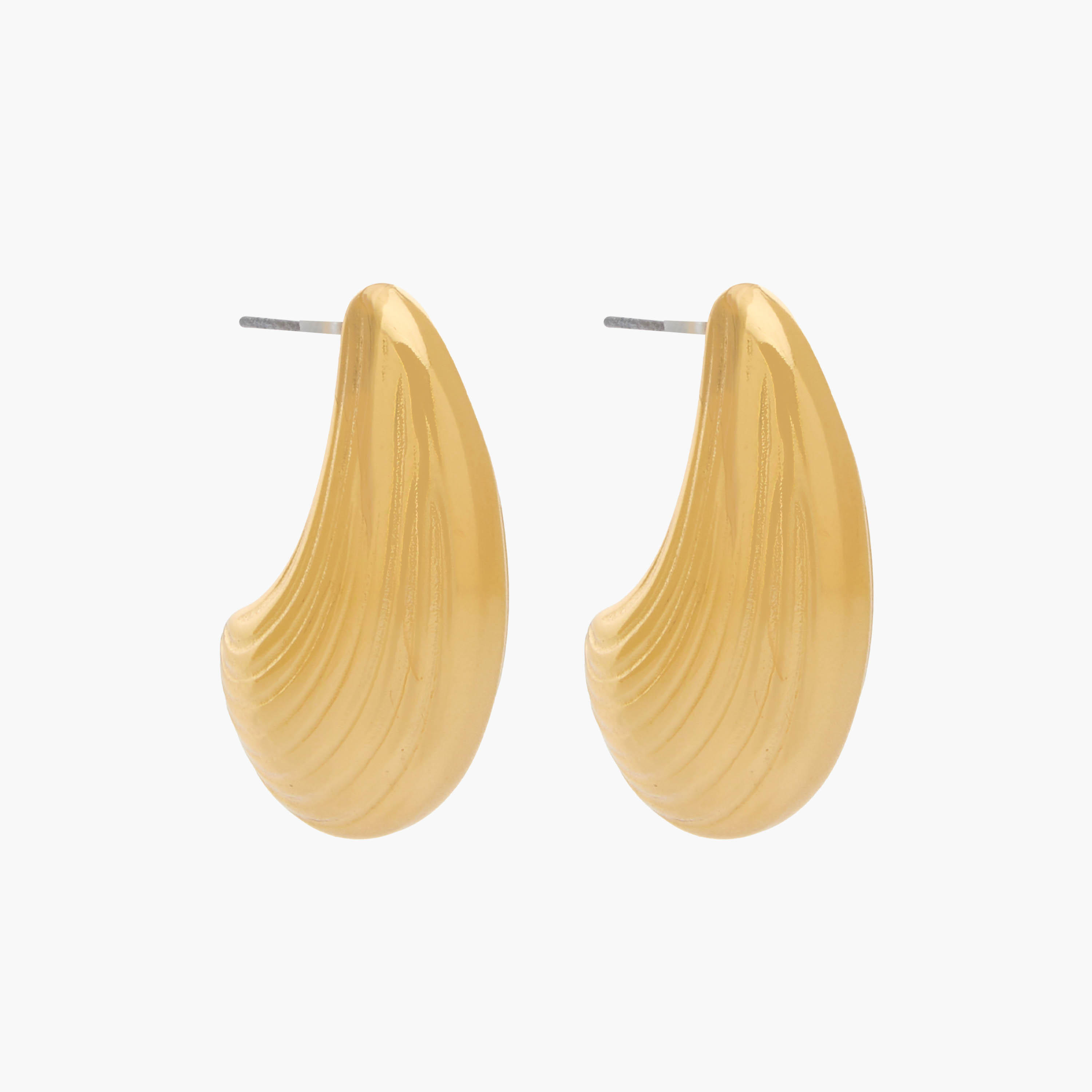 Gold Tone Textured Earrings with Pushback Closure-women-watchesandjewellery-jewellery-earrings-image-2