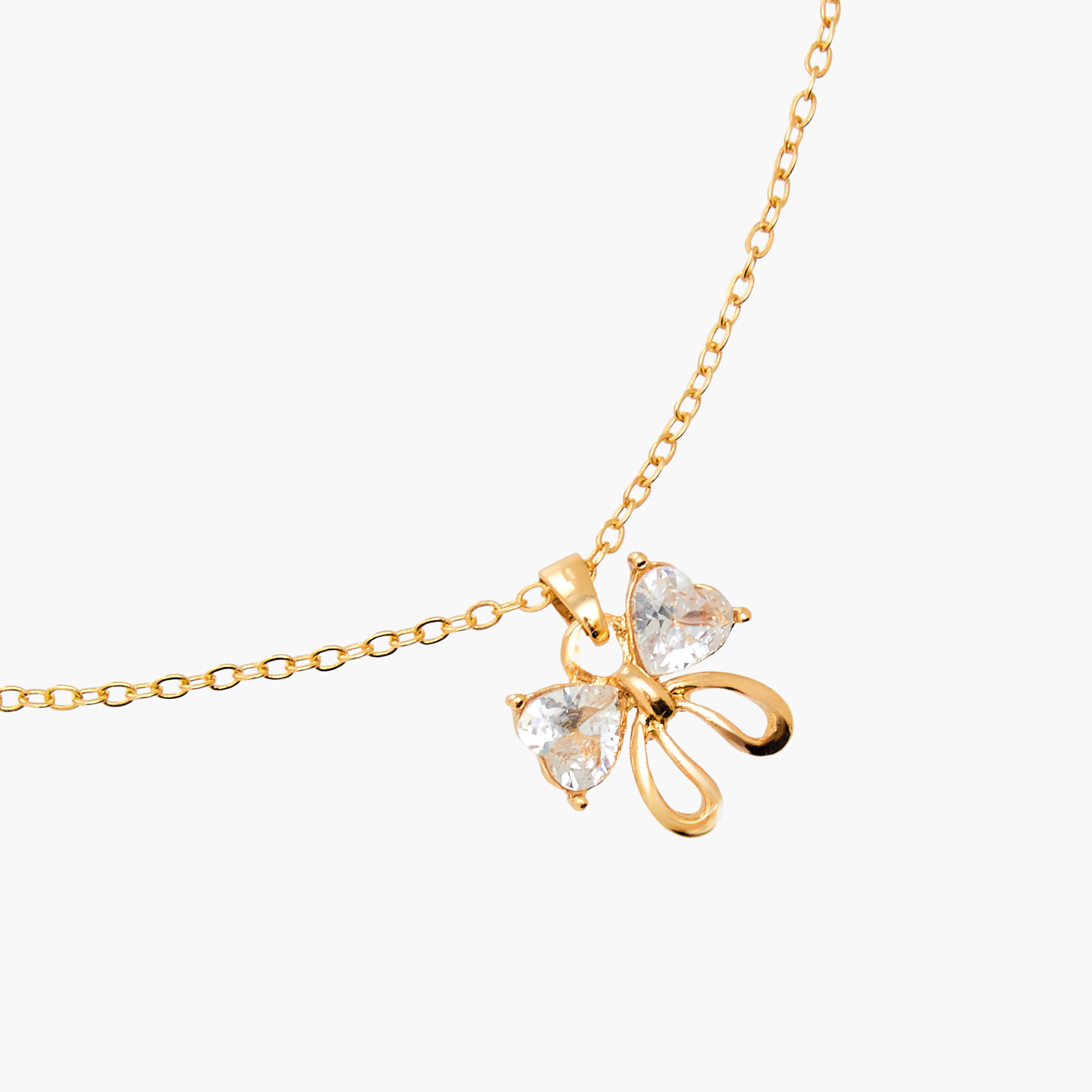 Set of 2 - Cubic Zirconia Stone Embellished Bow Necklace and Earrings-women-watchesandjewellery-jewellery-jewellerysets-image-7