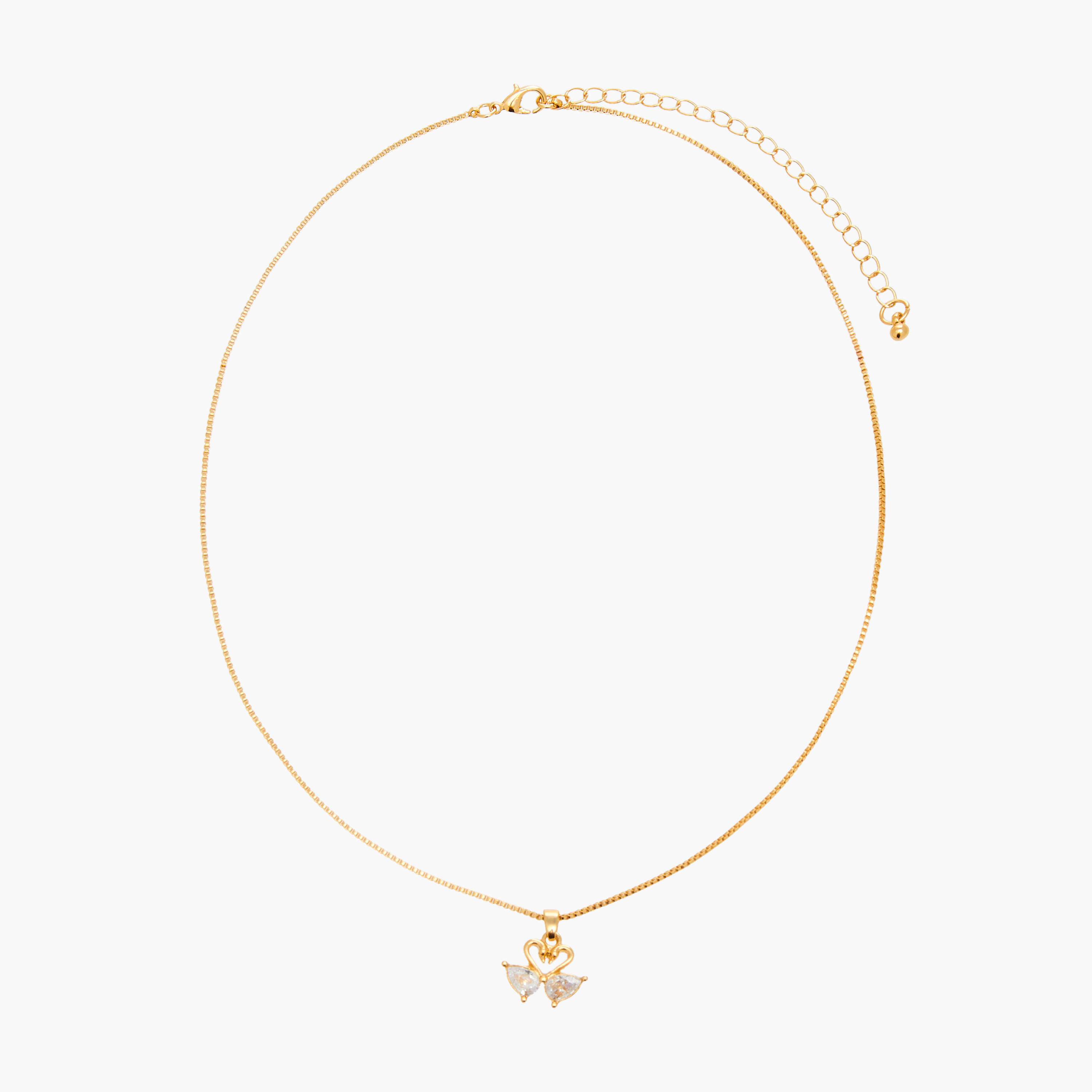 Set of 2 - Cubic Zirconia Stone Embellished Swan Necklace and Earrings-women-watchesandjewellery-jewellery-jewellerysets-image-2