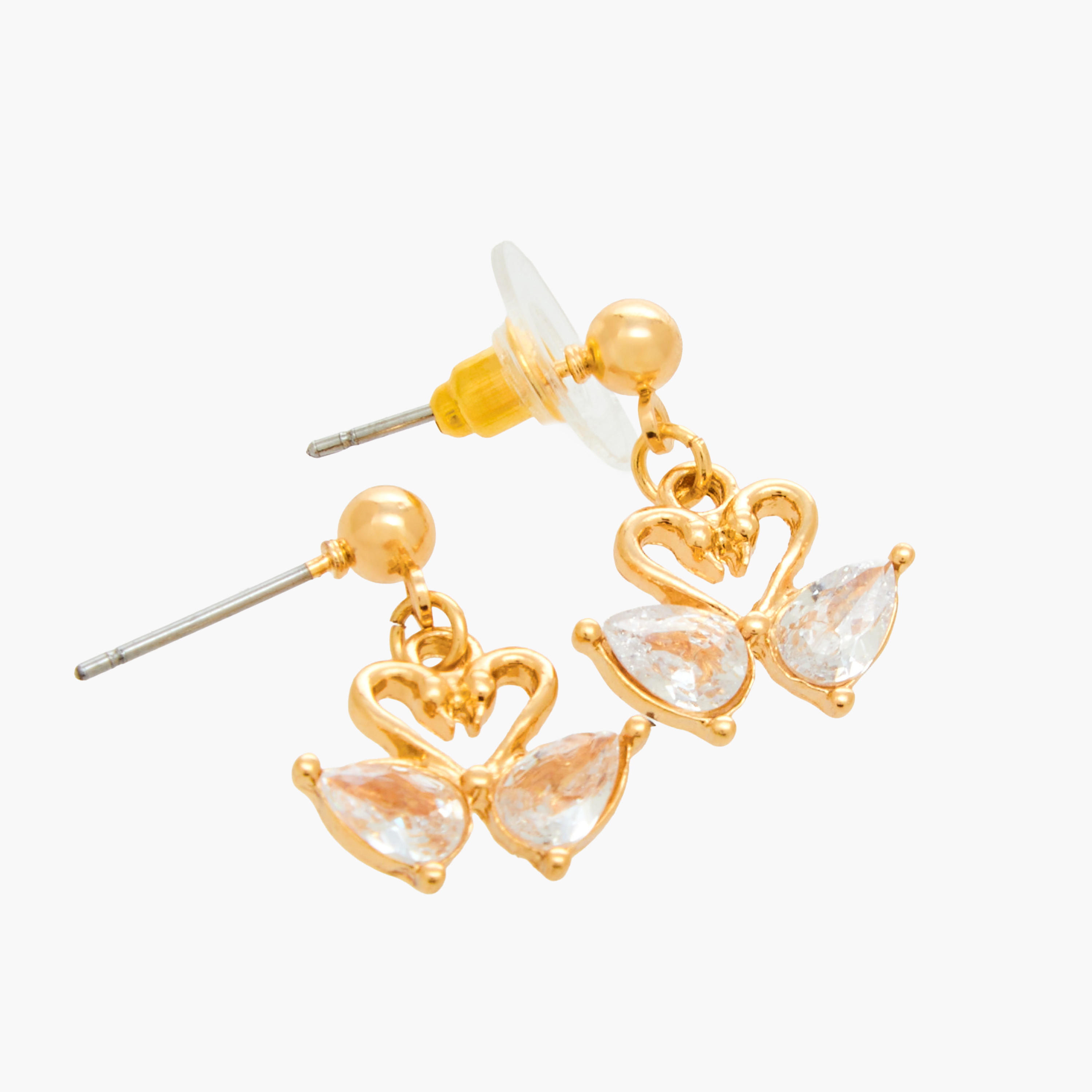 Set of 2 - Cubic Zirconia Stone Embellished Swan Necklace and Earrings-women-watchesandjewellery-jewellery-jewellerysets-image-5