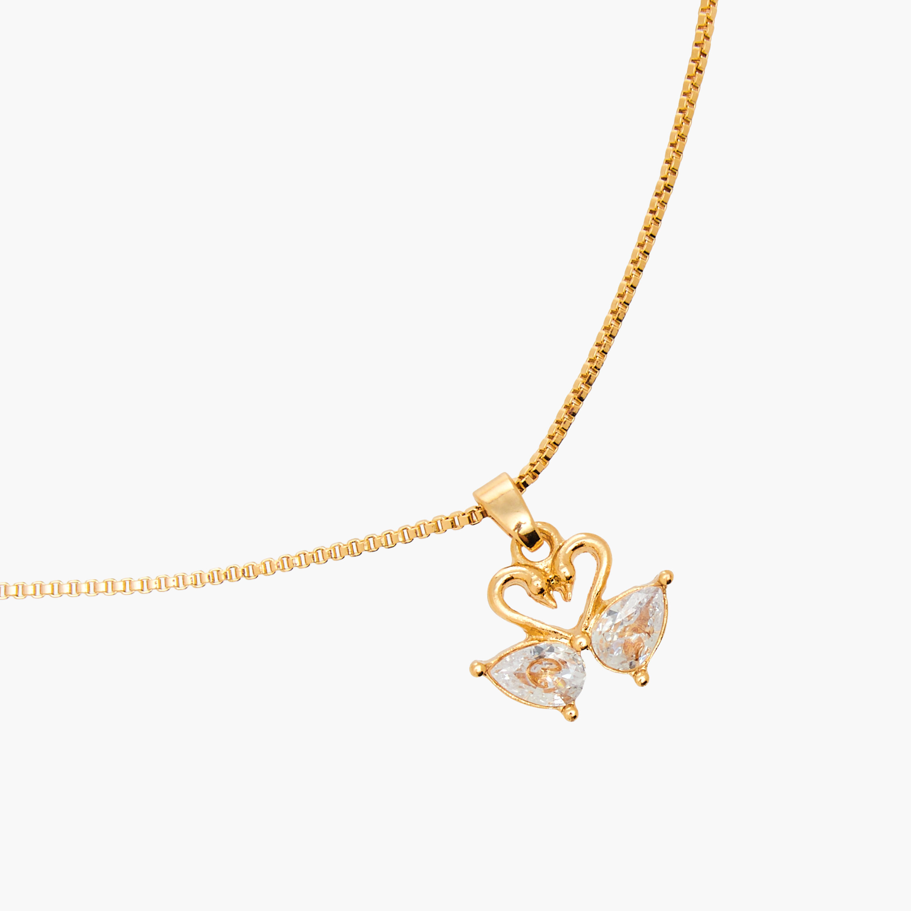 Set of 2 - Cubic Zirconia Stone Embellished Swan Necklace and Earrings-women-watchesandjewellery-jewellery-jewellerysets-image-7