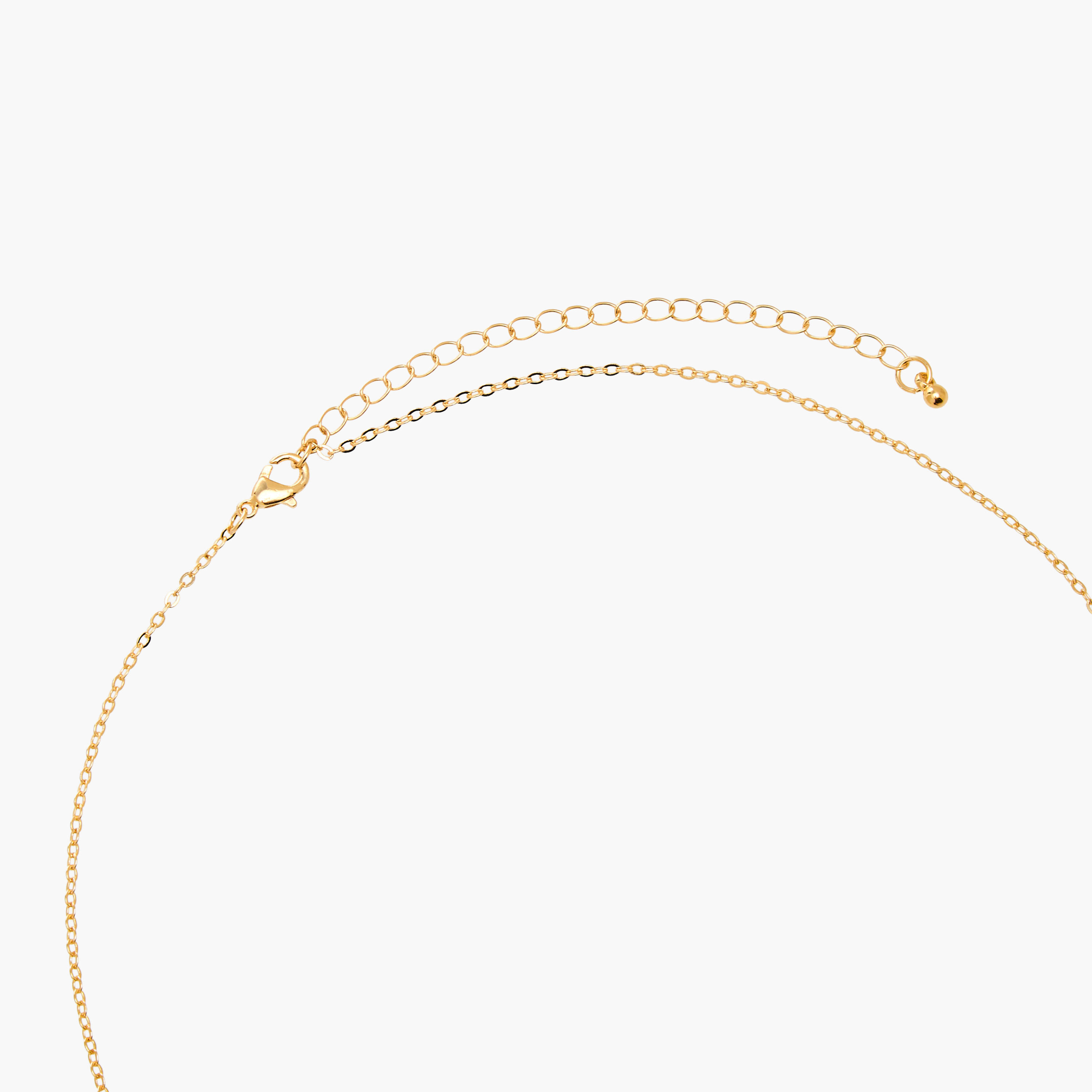 Gold Toned Pendant Necklace with Cubic Zirconia Stone Embellished Bow-women-watchesandjewellery-jewellery-necklacesandpendants-image-3