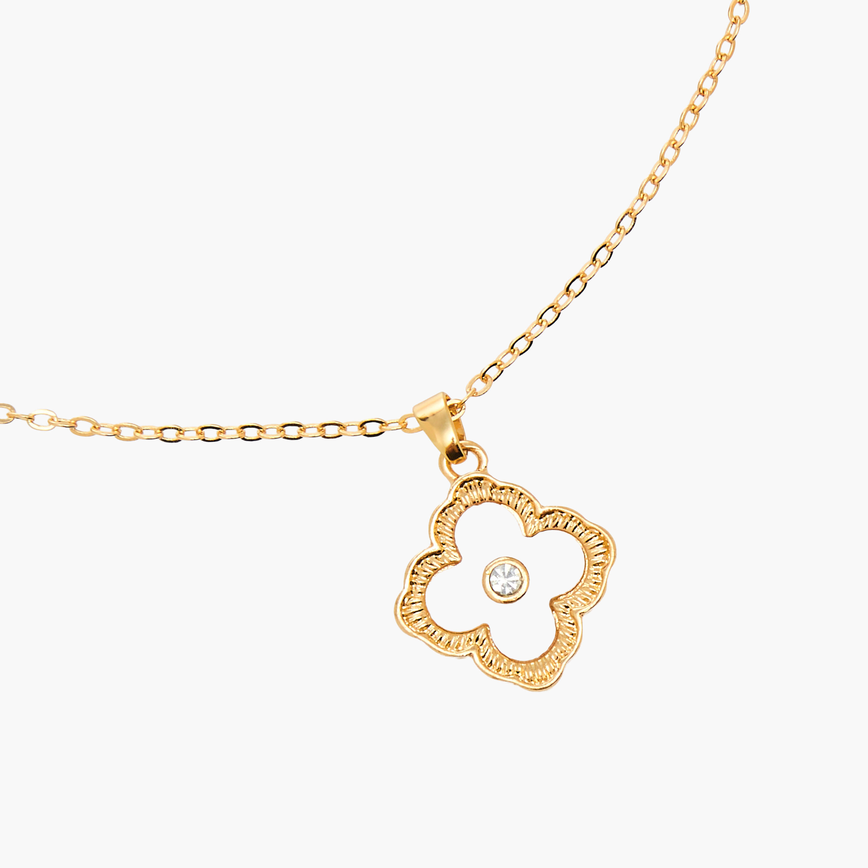 Set of 2 - Stone Embellished Floral Pendant Necklace and Earrings-women-watchesandjewellery-jewellery-jewellerysets-image-7