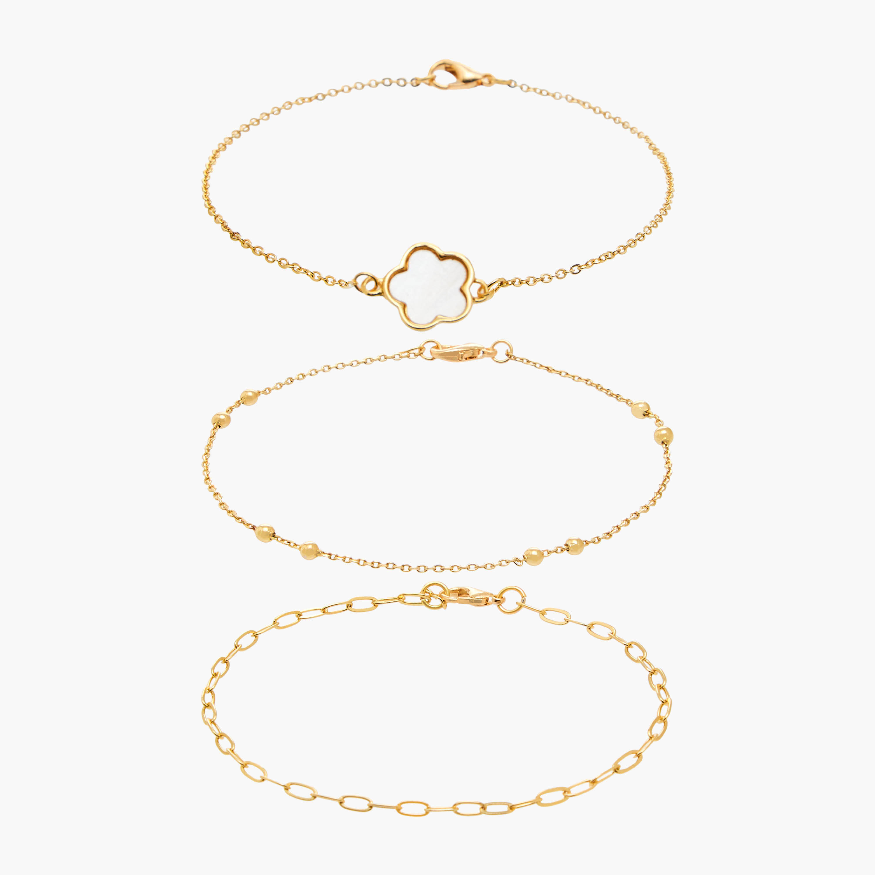 Pack of 3 Gold Tone Assorted Bracelet-women-watchesandjewellery-jewellery-banglesandbracelets-image-1