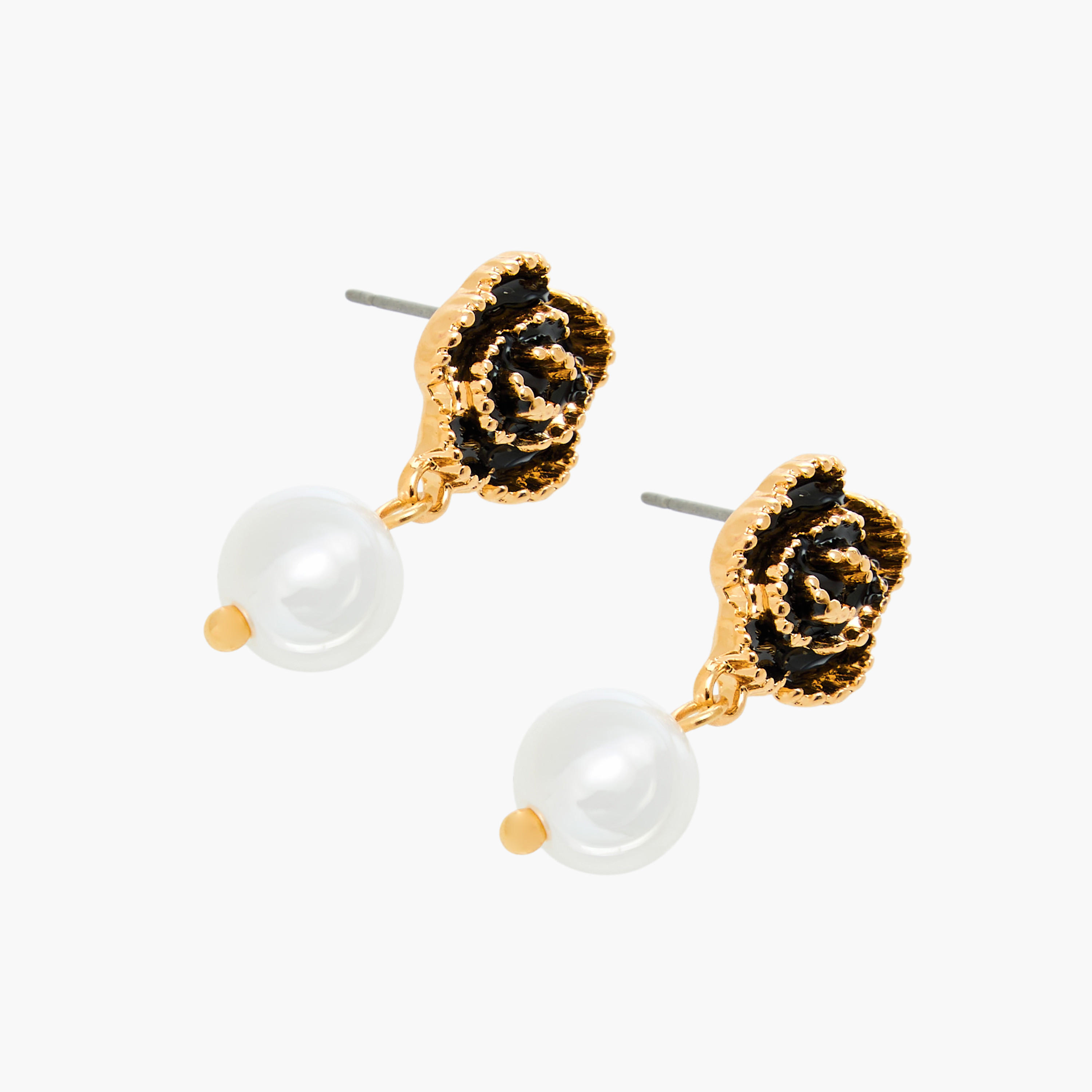 Set of 2 - Floral Embellished Pendant Necklace and Earrings-women-watchesandjewellery-jewellery-jewellerysets-image-5