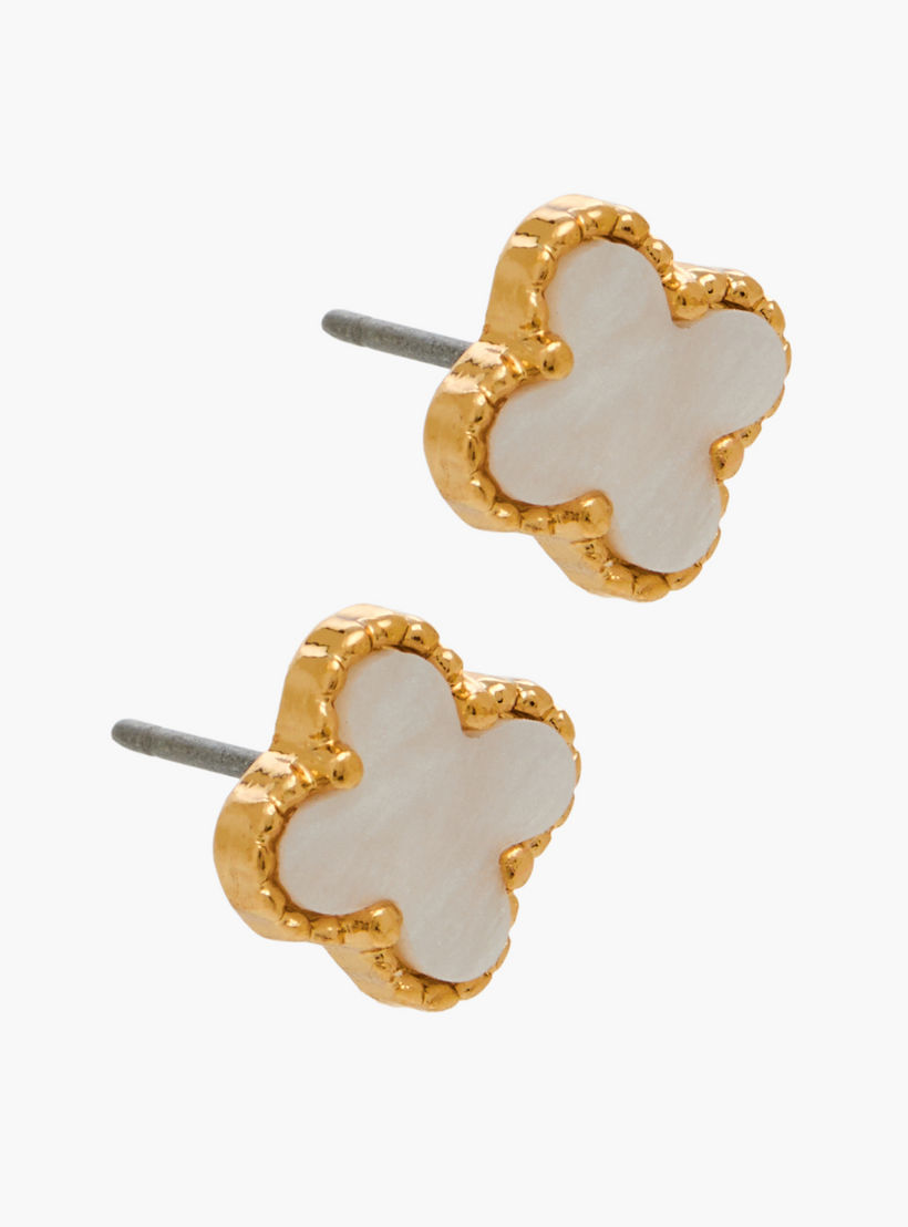 Set of 3 - Gold Tone Floral Stud Earrings with Pushback Closure-women-watchesandjewellery-jewellery-earrings-image-3