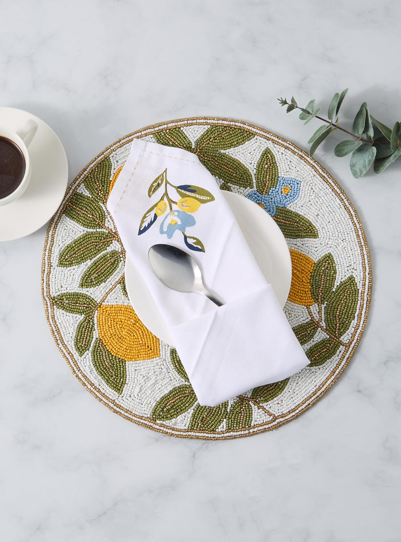 Lemon Embellished Placemat-household-dining-tablelinen-placemats-image-2