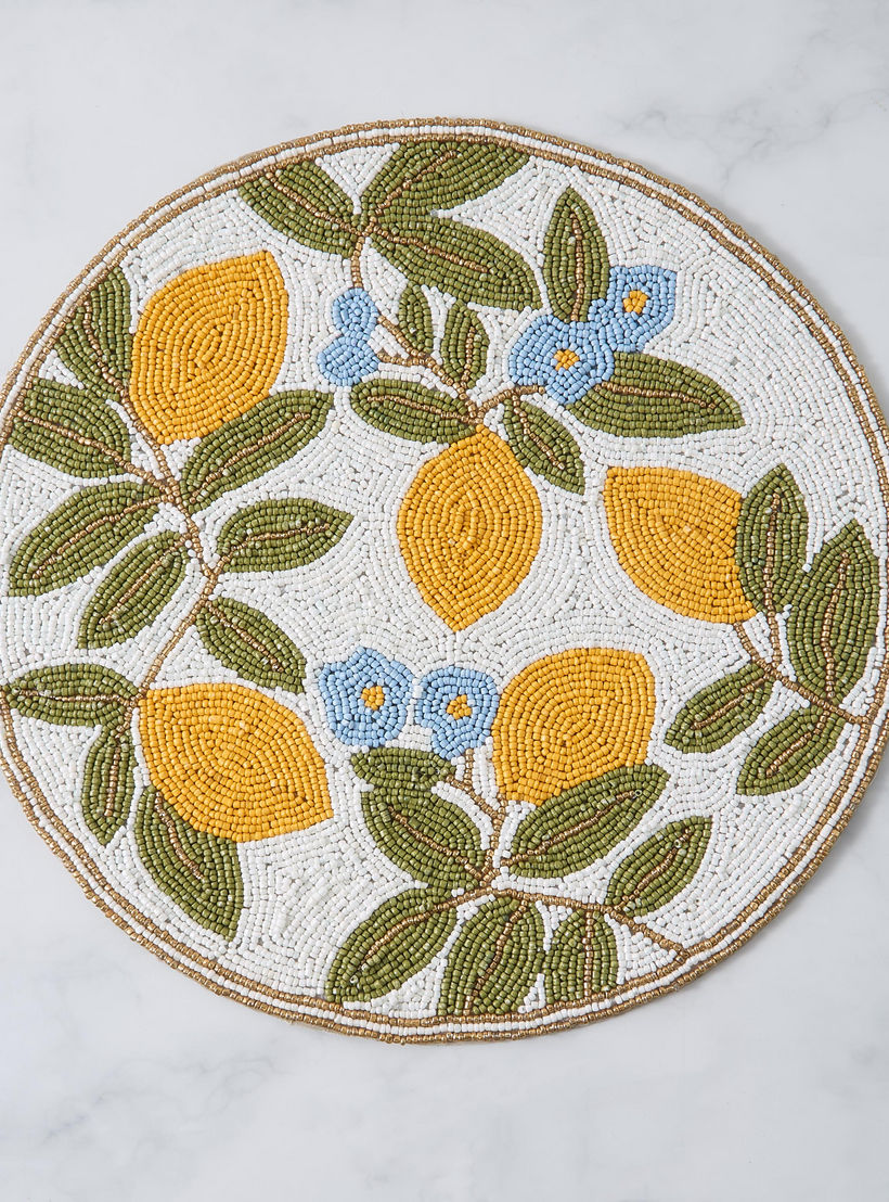 Lemon Embellished Placemat-household-dining-tablelinen-placemats-image-3