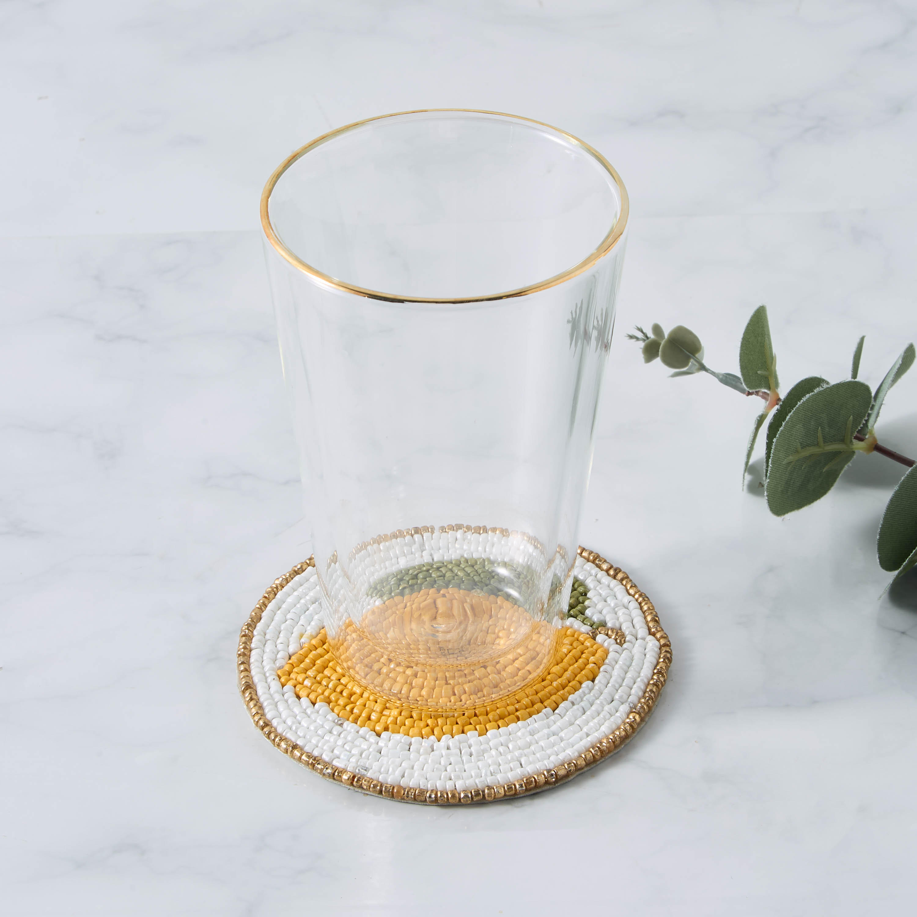 Lemon Embellished Coaster - Set of 4-household-dining-tablelinen-napkinsandaccessories-image-2