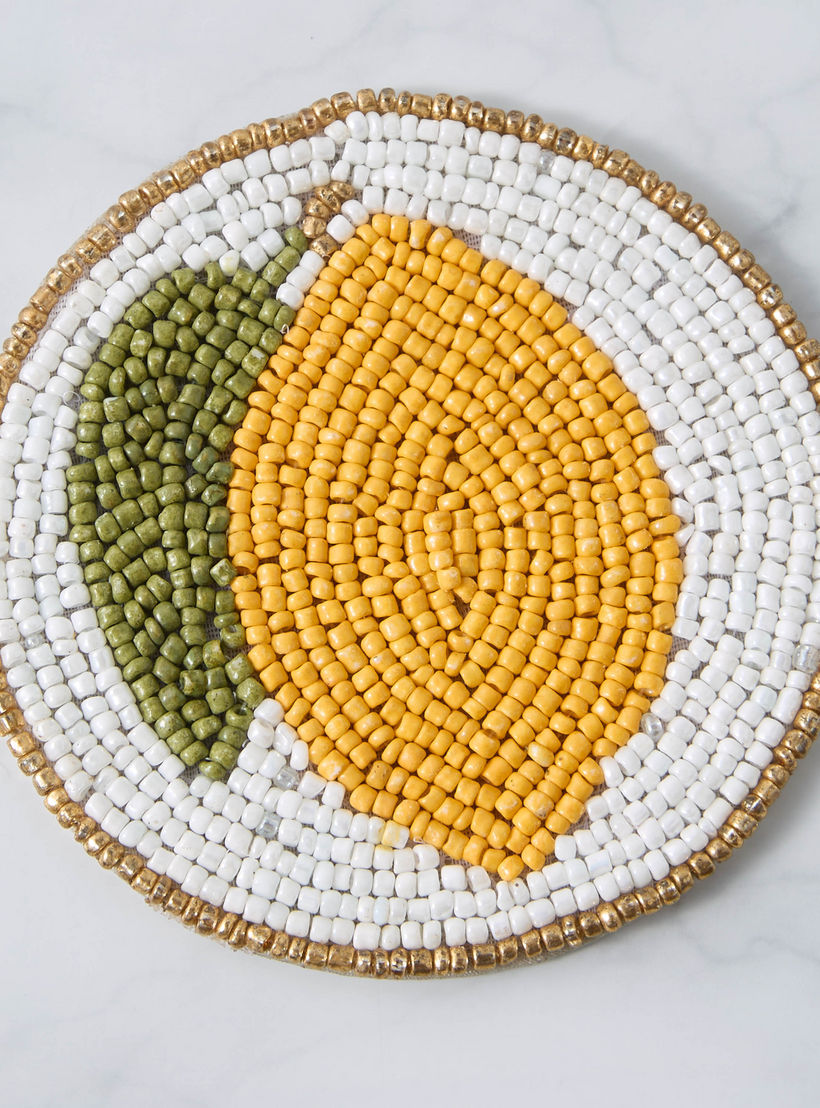 Lemon Embellished Coaster - Set of 4-household-dining-tablelinen-napkinsandaccessories-image-3