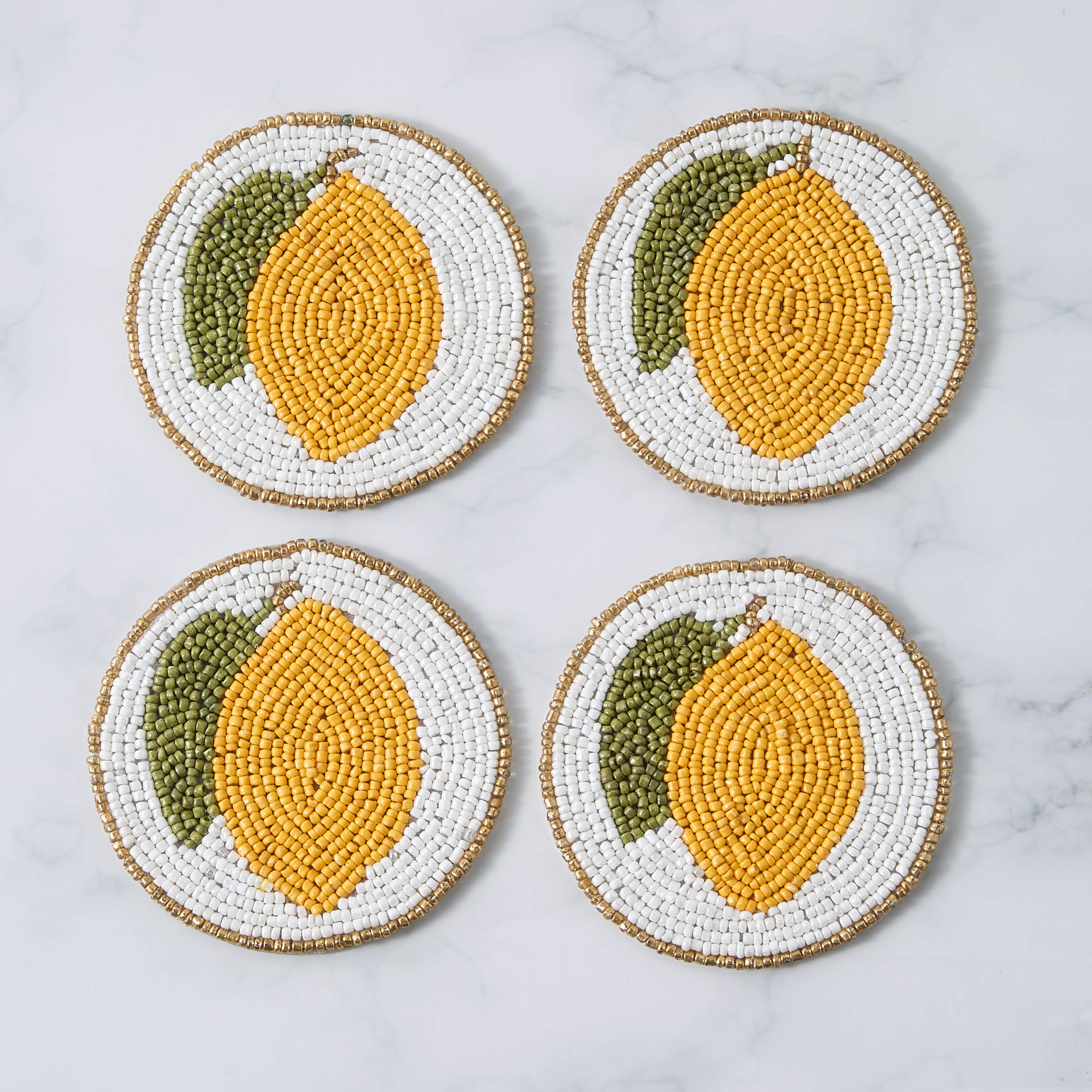 Lemon Embellished Coaster - Set of 4-household-dining-tablelinen-napkinsandaccessories-image-5