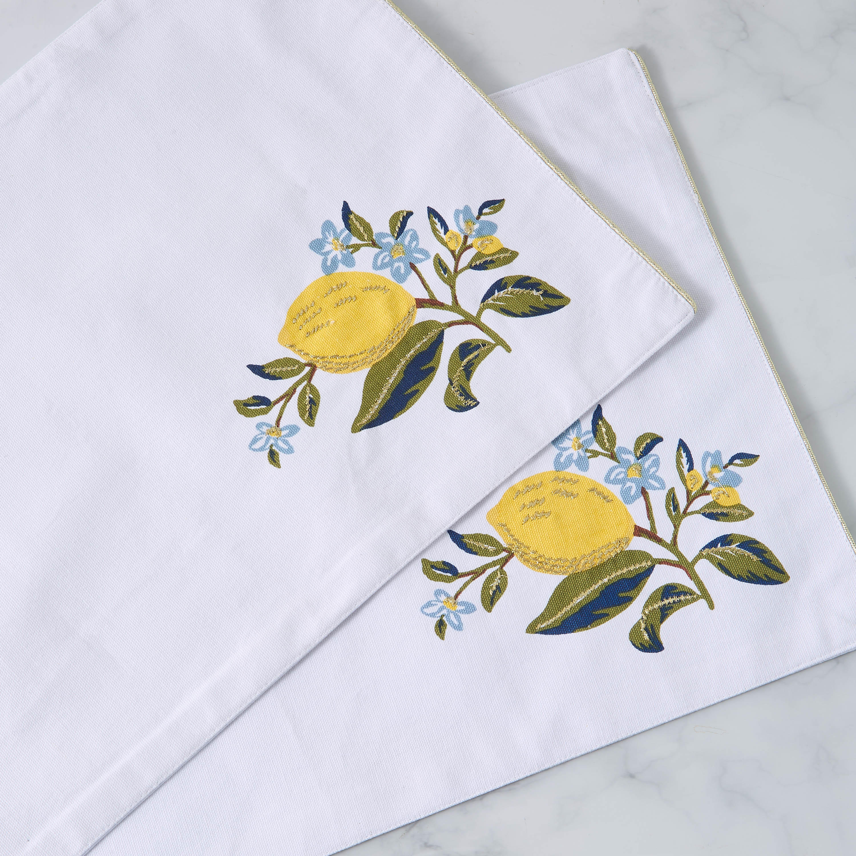 Lemon Print 2-Piece Placemat Set - 45x30 cms-household-dining-tablelinen-placemats-image-4