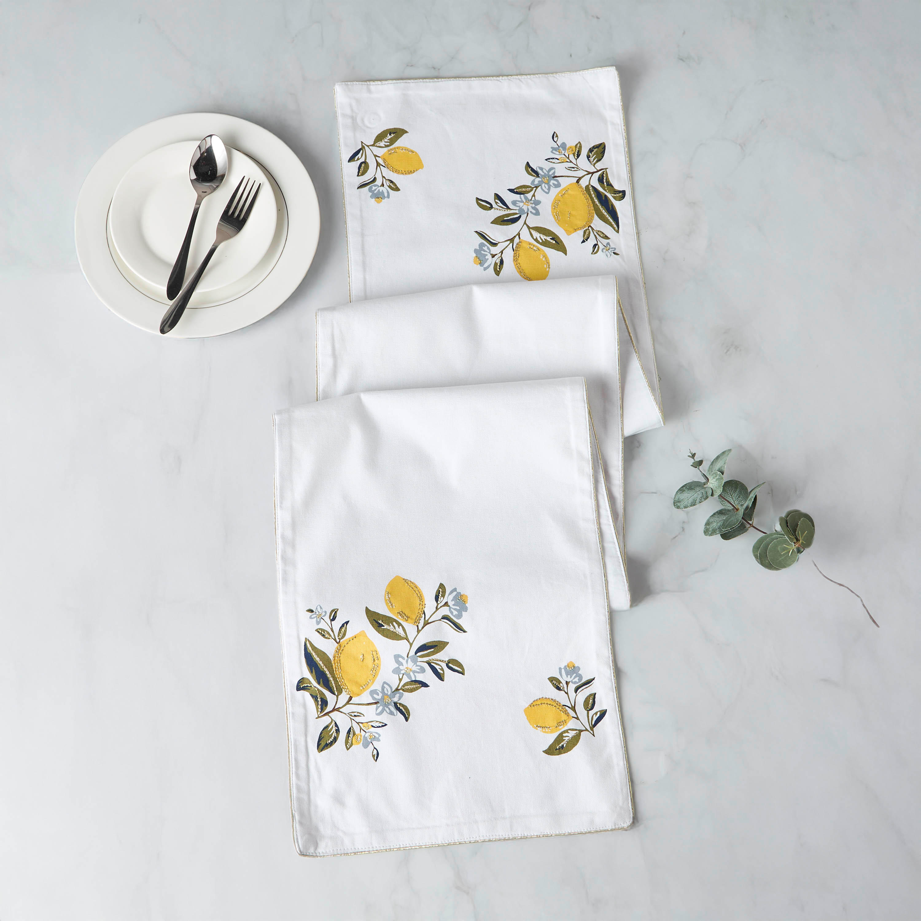 Lemon Print Table Runner - 180x33 cms-household-dining-tablelinen-runnersandtablecovers-image-2