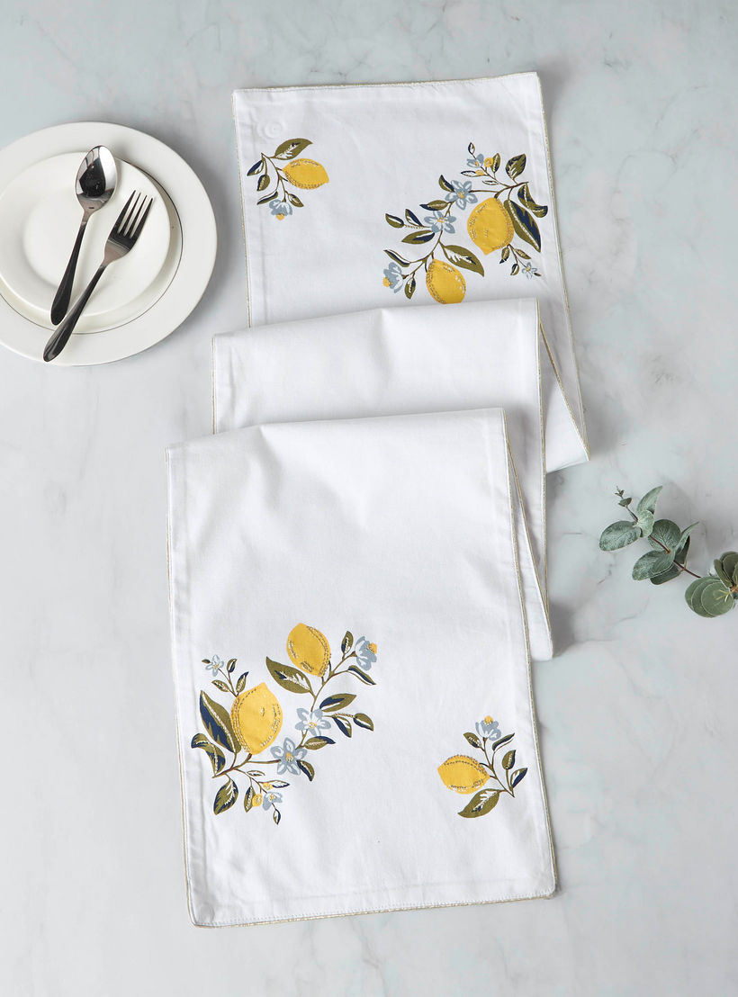 Lemon Print Table Runner - 180x33 cms-household-dining-tablelinen-runnersandtablecovers-image-2