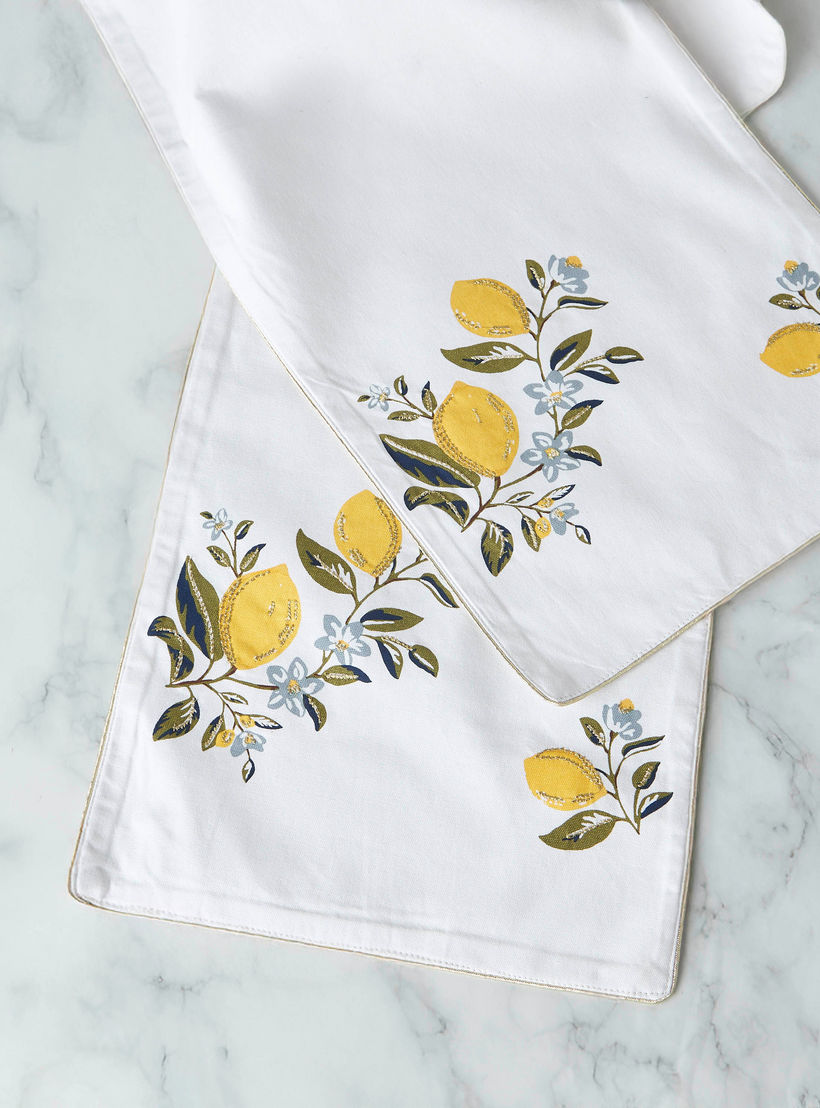 Lemon Print Table Runner - 180x33 cms-household-dining-tablelinen-runnersandtablecovers-image-4